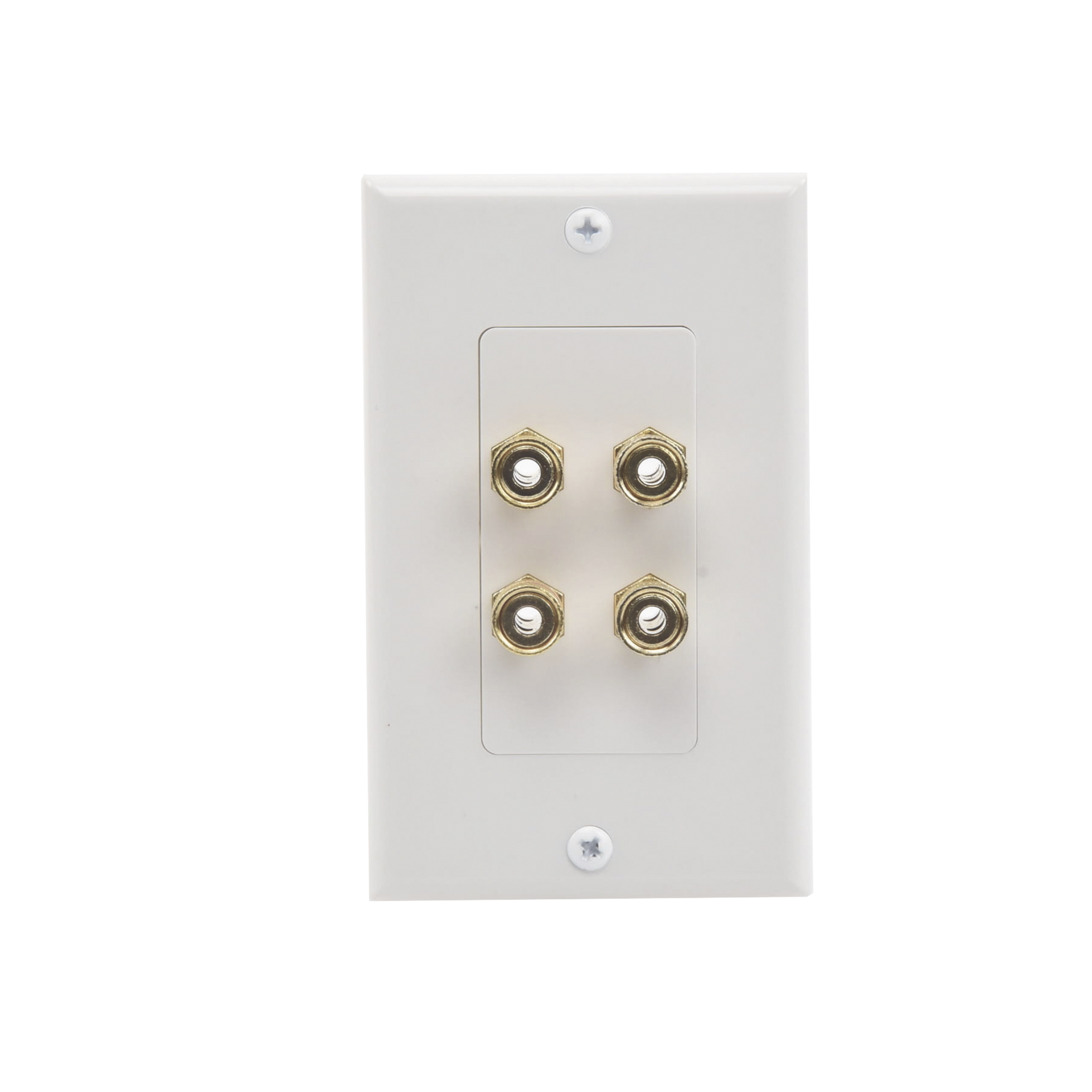 Placa de Pared | Postes de Unión Tipo Banana | Conexión para 2 Altavoces | Fácil Instalación | Conectores Chapados en Oro