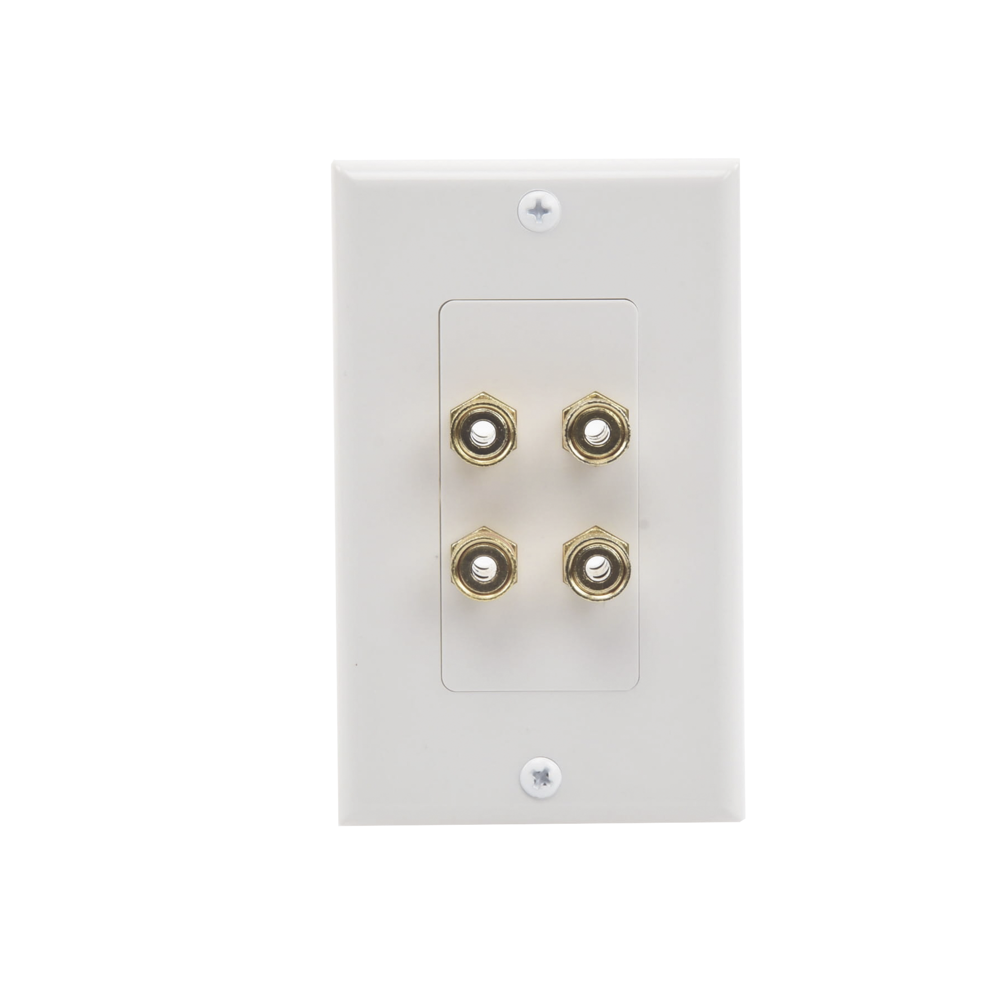 Placa de Pared | Postes de Unión Tipo Banana | Conexión para 2 Altavoces | Fácil Instalación | Conectores Chapados en Oro
