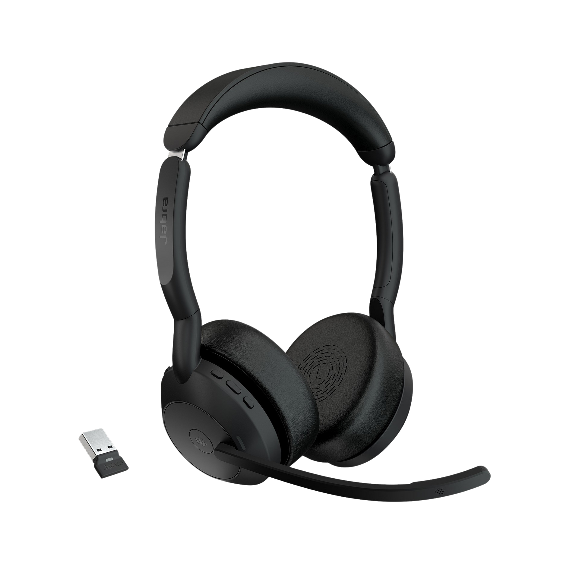 Jabra Evolve2 55, Auricular stereo versión MS, dongle USB-A con cancelación de ruido (25599-999-999)