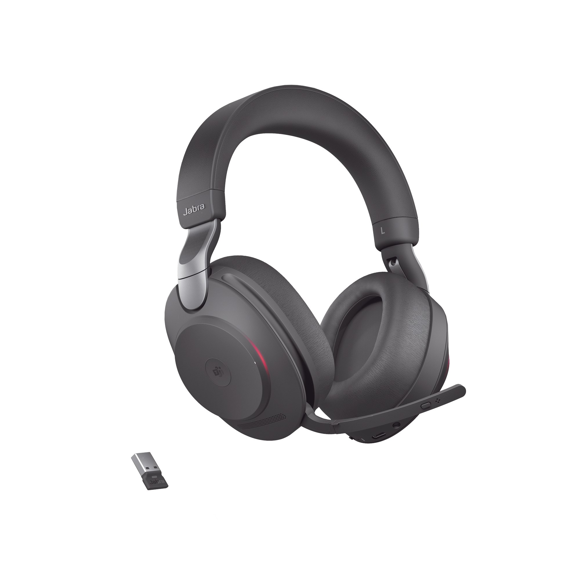 Jabra Evolve2 85, Auricular stereo versión MS con cancelación de ruido activa, dongle USB-A indicador de ocupado (Busylight)(28599-999-999)