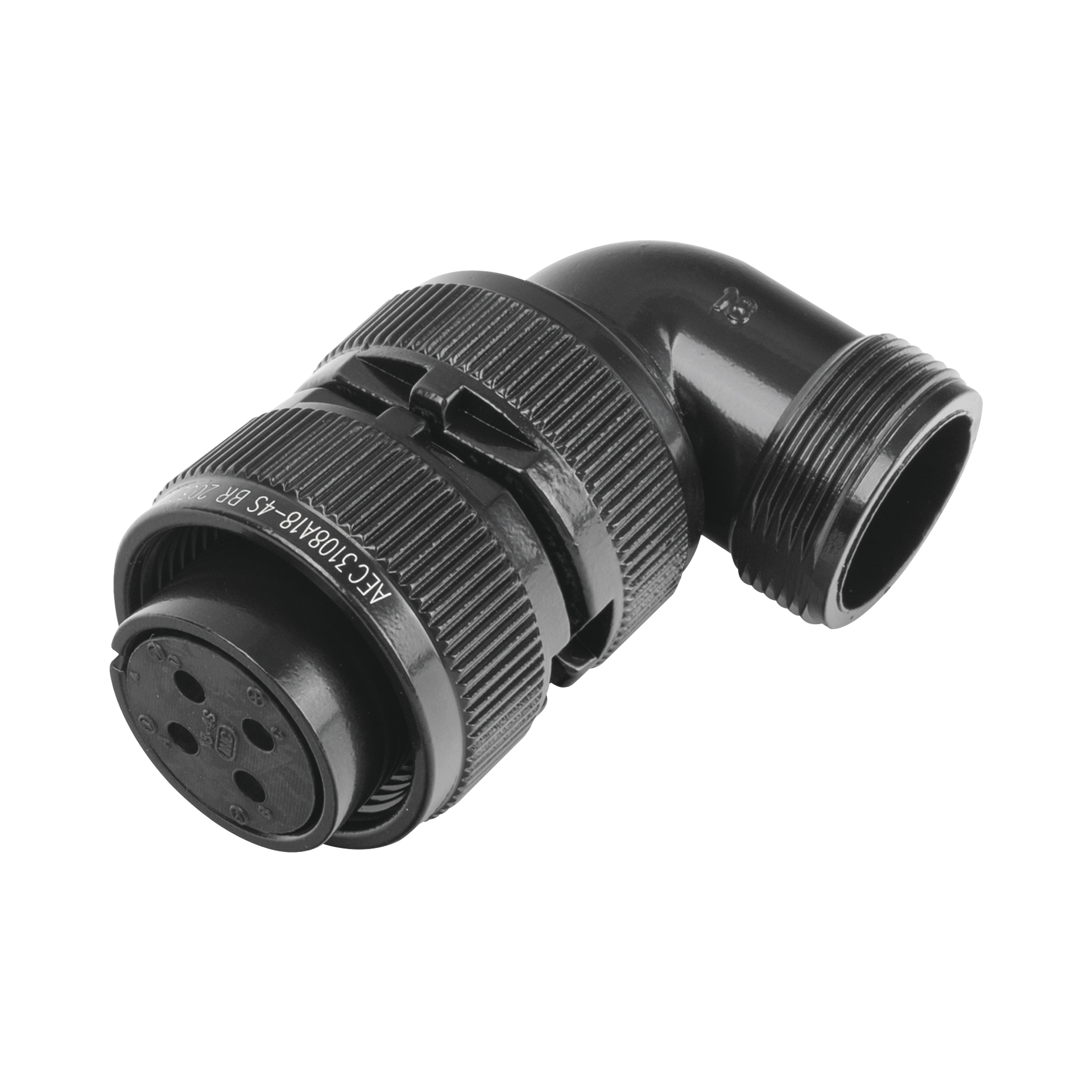 Conector Plug en Ãngulo Recto de 4 Contactos Hembra Soldables para Radio de Locomotora.