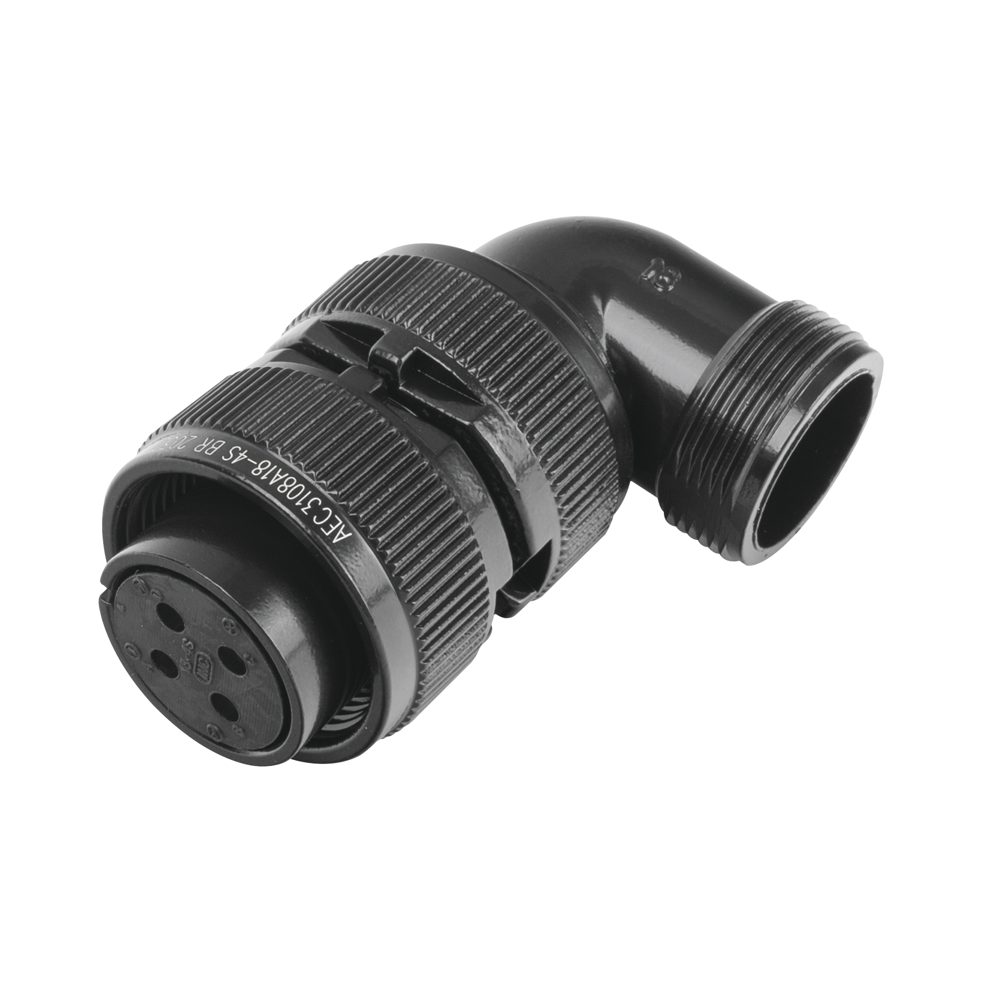 Conector Plug en Ãngulo Recto de 4 Contactos Hembra Soldables para Radio de Locomotora.