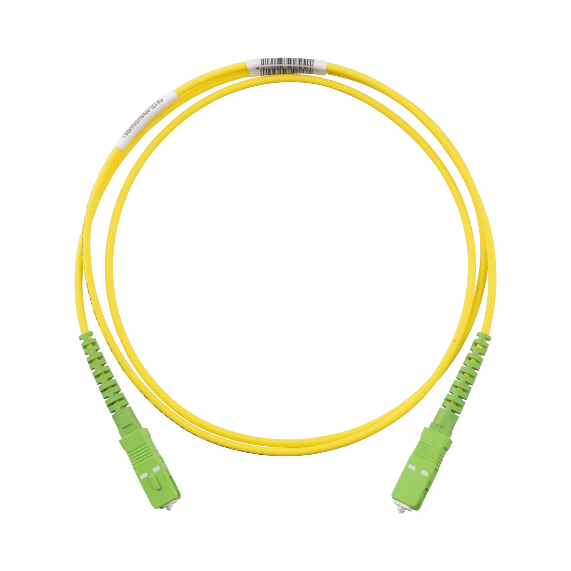 Jumper de Fibra Optica Monomodo 9/125 OS2, SC/APC-SC/APC Simplex, OFNR (Riser), Color Amarillo, 1 Metro