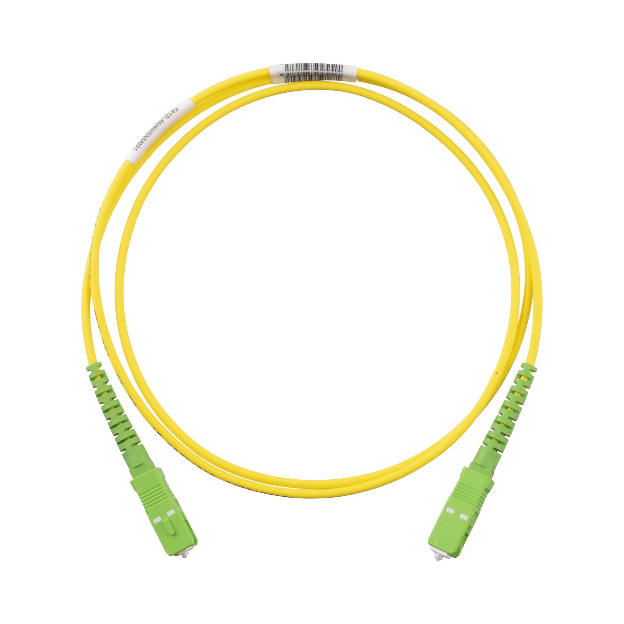 Jumper de Fibra Optica Monomodo 9/125 OS2, SC/APC-SC/APC Simplex, OFNR (Riser), Color Amarillo, 1 Metro