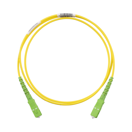 Jumper de Fibra Optica Monomodo 9/125 OS2, SC/APC-SC/APC Simplex, OFNR (Riser), Color Amarillo, 1 Metro