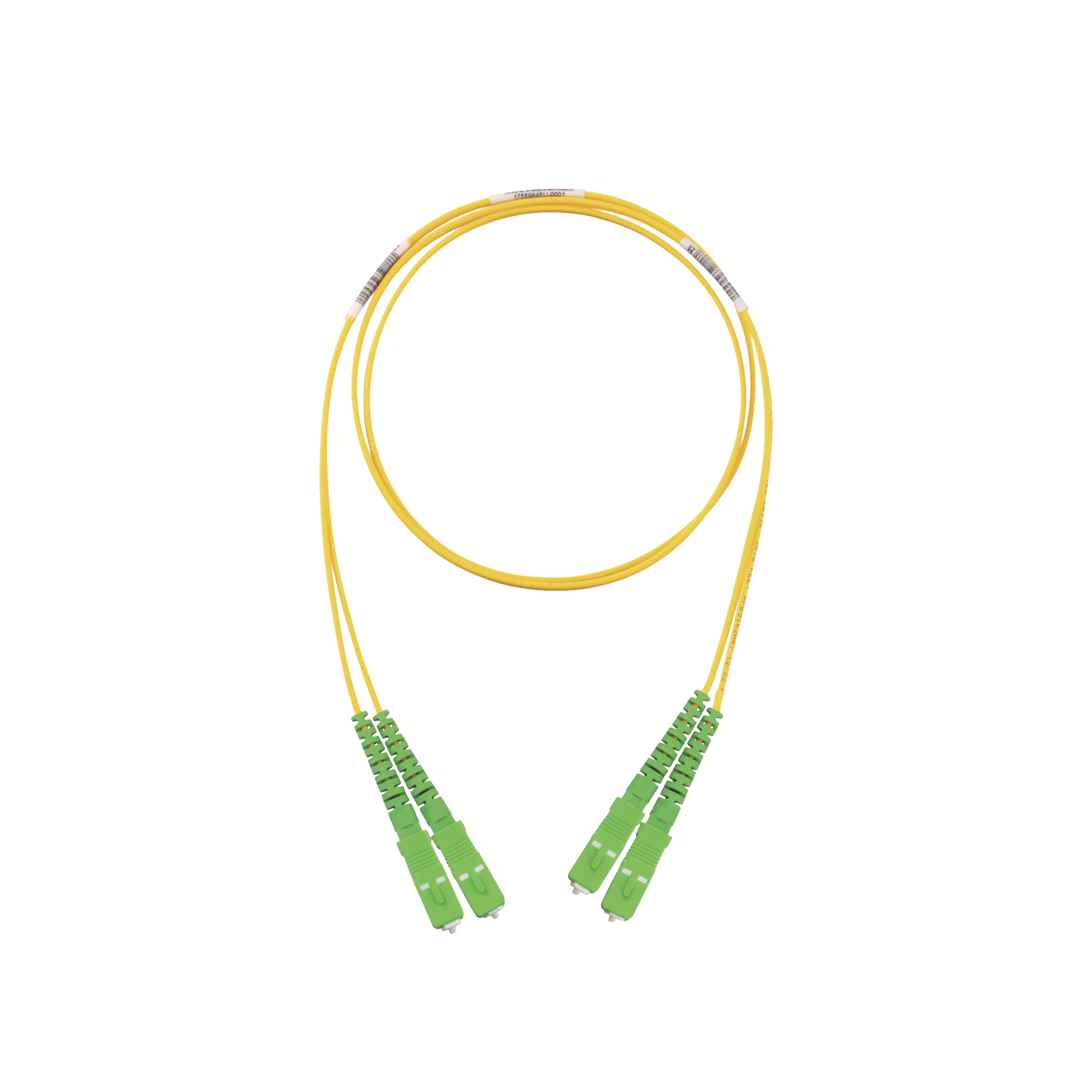 Jumper de Fibra Optica Monomodo 9/125 OS2, SC/APC-SC/APC Duplex, OFNR (Riser), Color Amarillo, 2 Metros