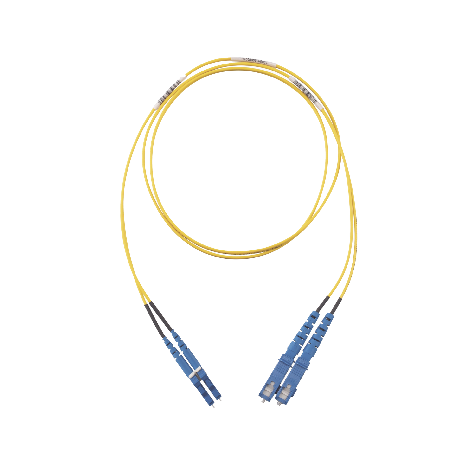 Jumper de Fibra Optica Monomodo 9/125 OS2, LC-SC Duplex, OFNR (Riser), Color Amarillo, 5 Metros
