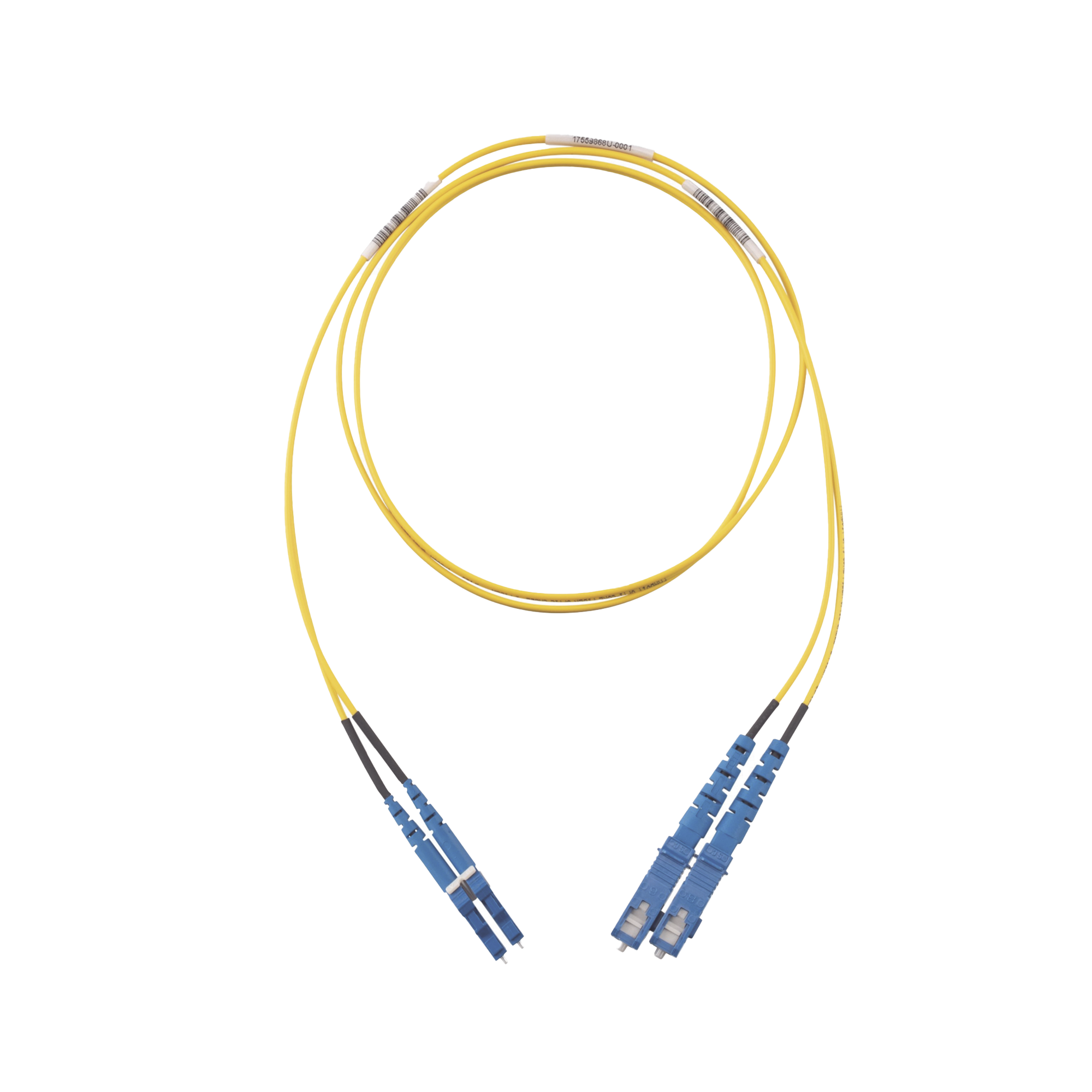Jumper de Fibra Optica Monomodo 9/125 OS2, LC-SC Duplex, OFNR (Riser), Color Amarillo, 5 Metros