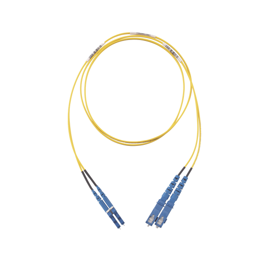 Jumper de Fibra Optica Monomodo 9/125 OS2, LC-SC Duplex, OFNR (Riser), Color Amarillo, 5 Metros