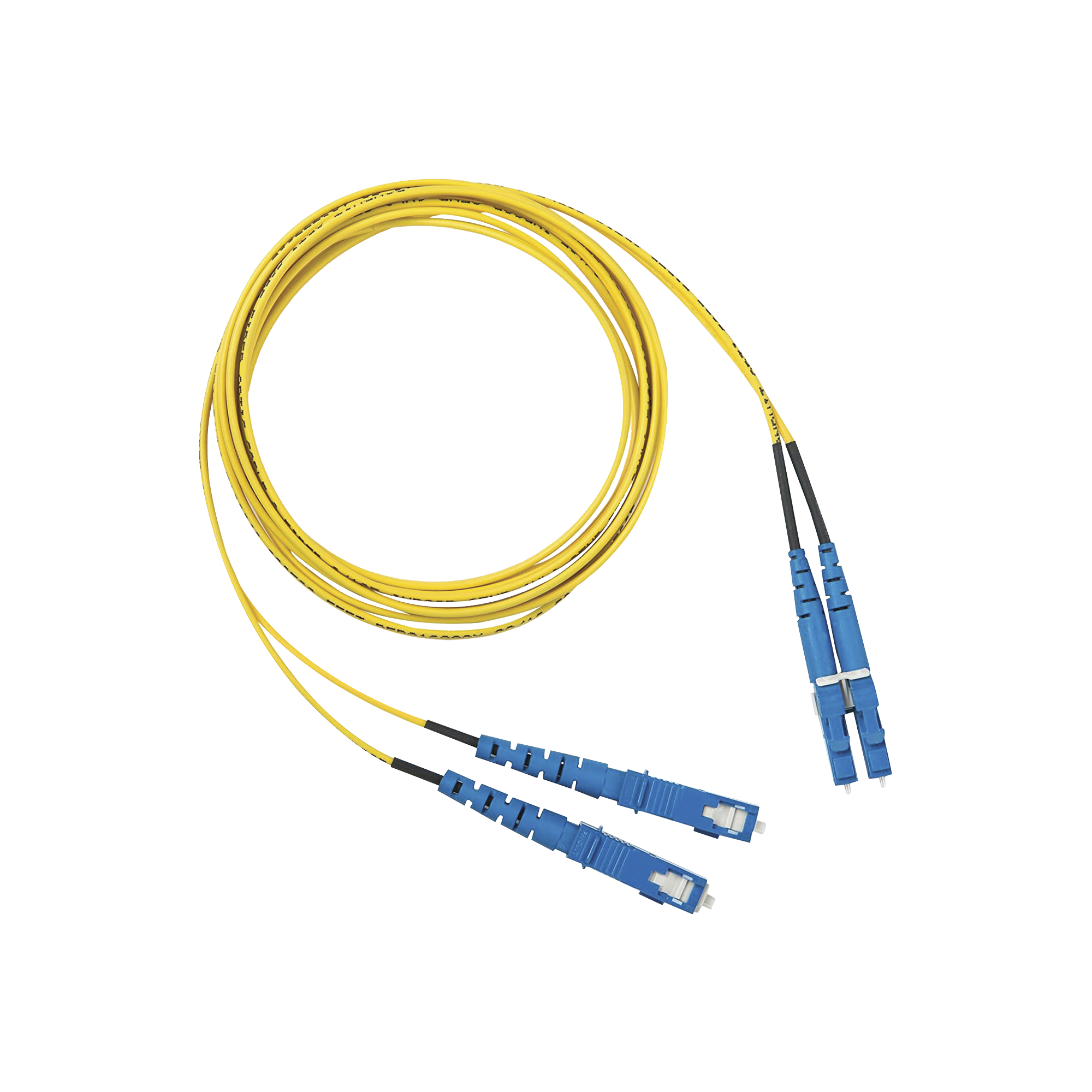 Jumper de Fibra Optica Monomodo 9/125 OS2, LC-SC Duplex, OFNR (Riser), Color Amarillo, 10 Metros