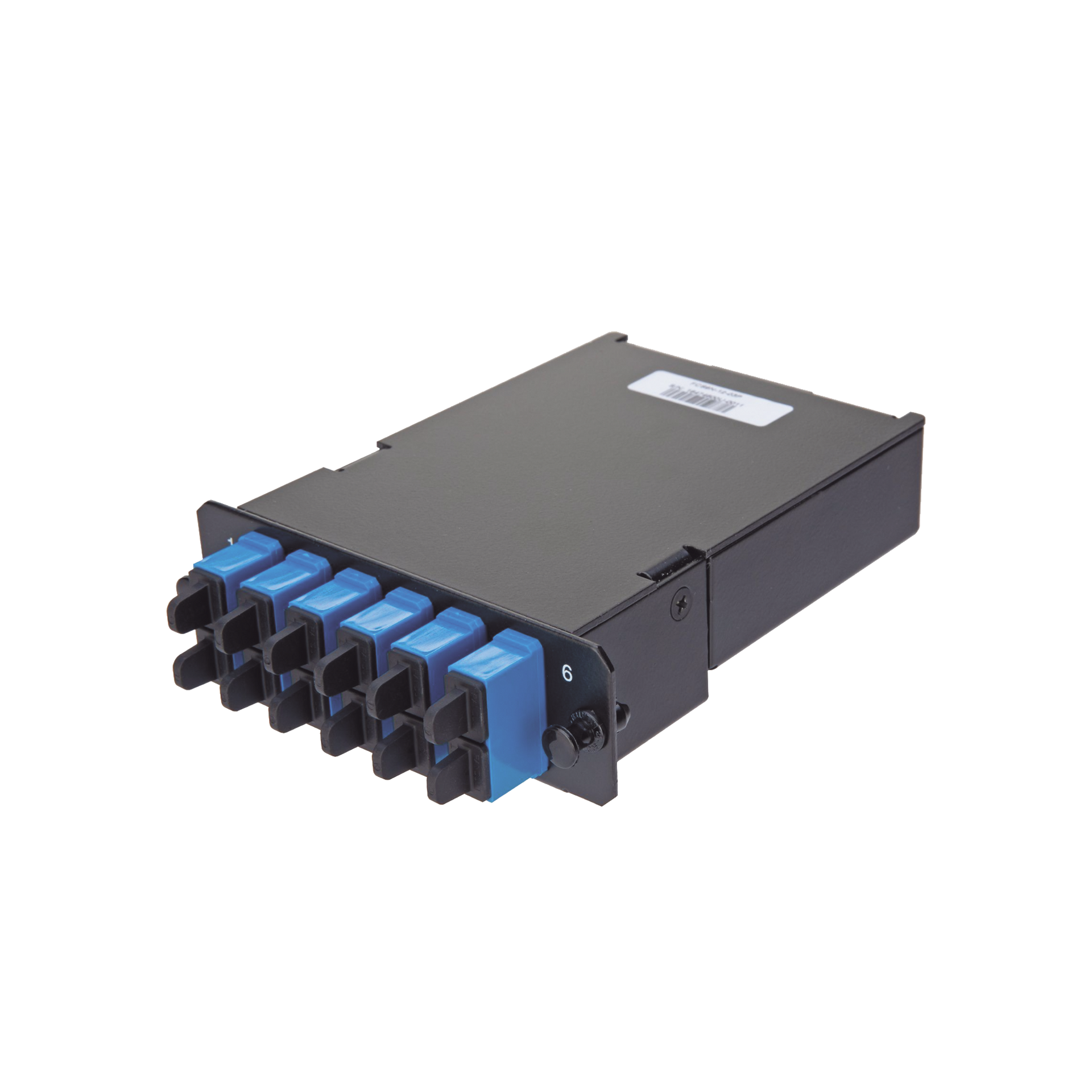 Placa Acopladora de Fibra Ãptica FAP, Con 12 Pigtails y 6 Conectores LC Duplex (12 Fibras), Para Fibra Monomodo OS1/OS2, Color Azul