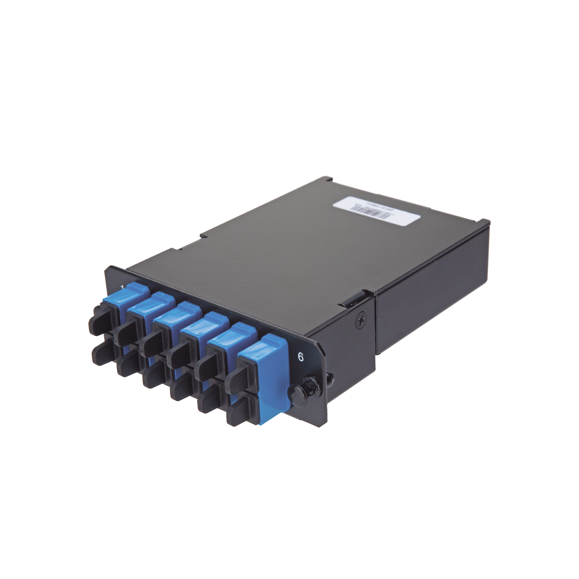 Placa Acopladora de Fibra Ãptica FAP, Con 12 Pigtails y 6 Conectores LC Duplex (12 Fibras), Para Fibra Monomodo OS1/OS2, Color Azul