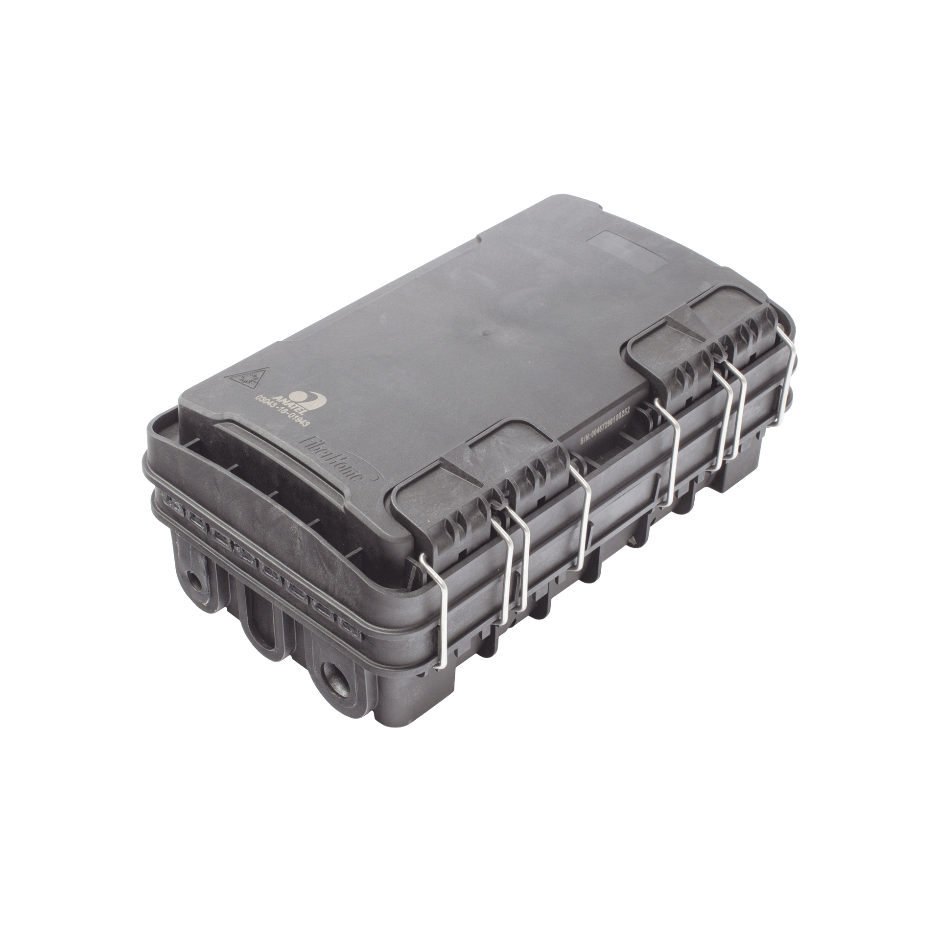 Caja de DistribuciÃ³n de Fibra Ãptica para 24 Empalmes, con 8 acopladores SC/APC simplex, Exterior IP65, Color Negro