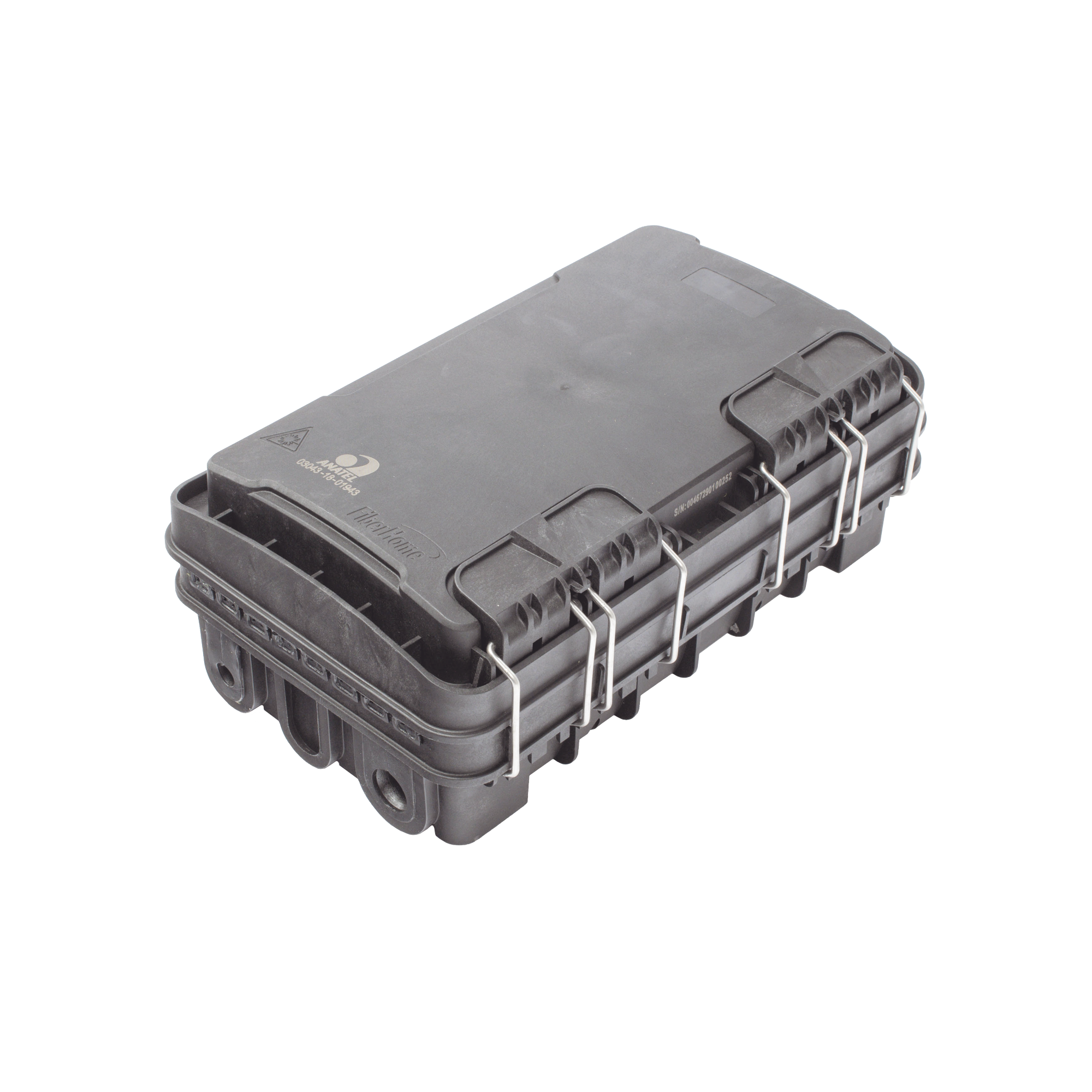 Caja de DistribuciÃ³n de Fibra Ãptica para 24 Empalmes, con 8 acopladores SC/APC simplex, Exterior IP65, Color Negro