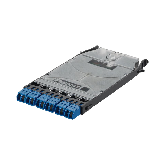 Cassette HD Flexâ¢ Con 6 Puertos LC Duplex (12 Fibras), Para Fibra Monomodo OS2, Color Azul