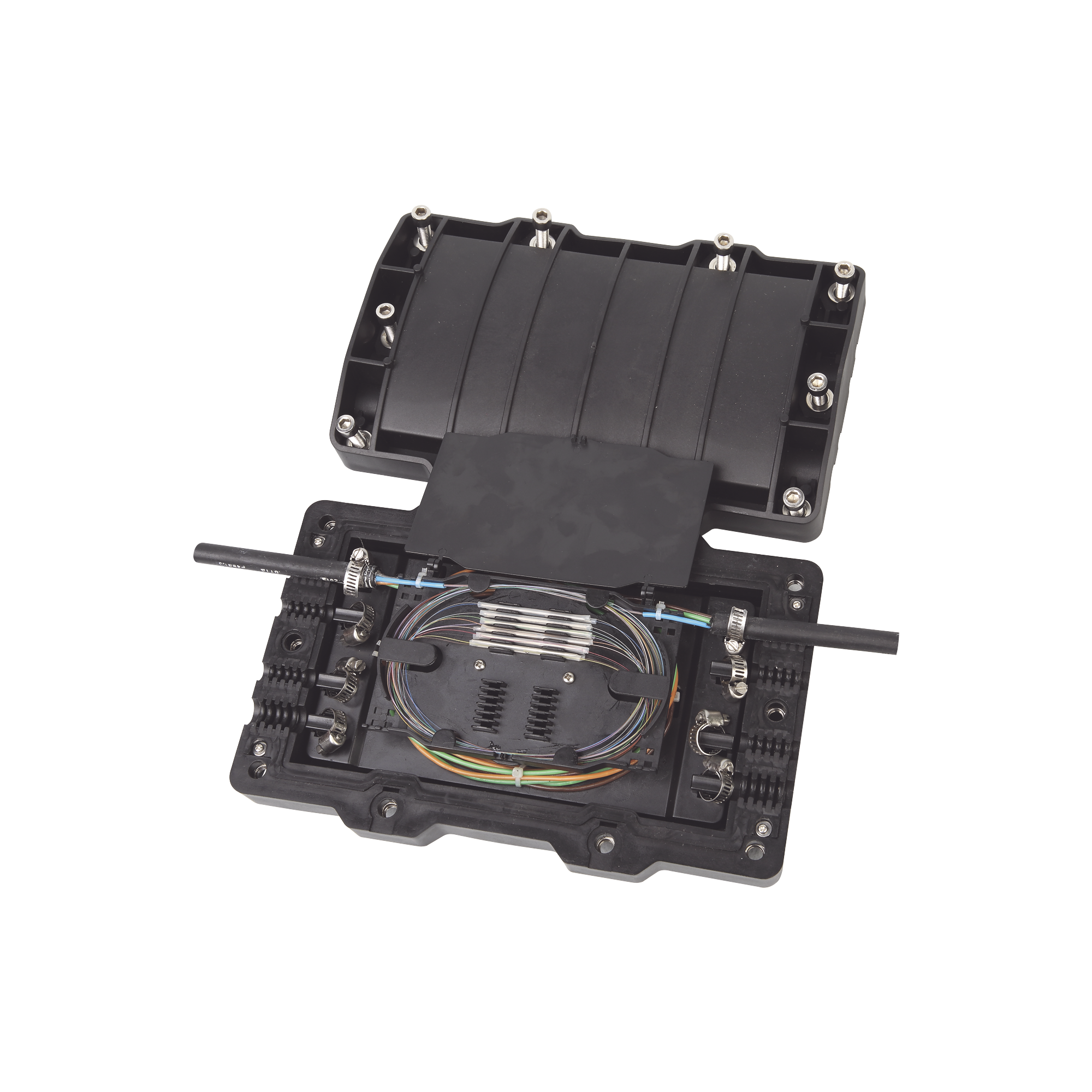 Caja de DistribuciÃ³n de Fibra Ãptica Horizontal, hasta 48 empalmes, Exterior IP68