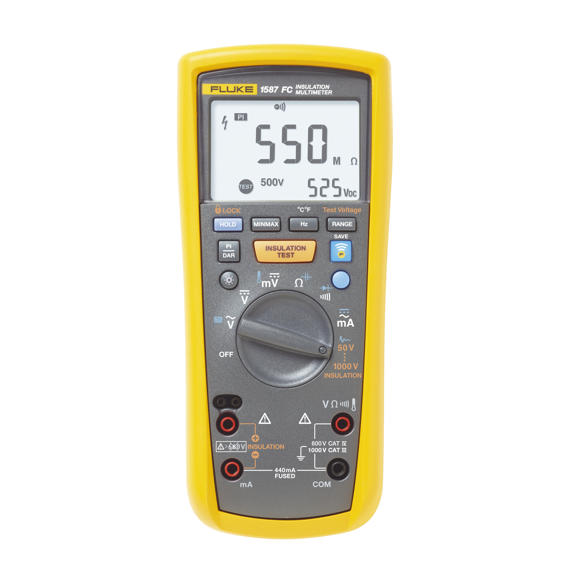 MultÃ­metro de Aislamiento 0.01 MÎ© - 2GÎ© . Prueba de 50V - 1000V. Compatible con FLUKE CONNECT