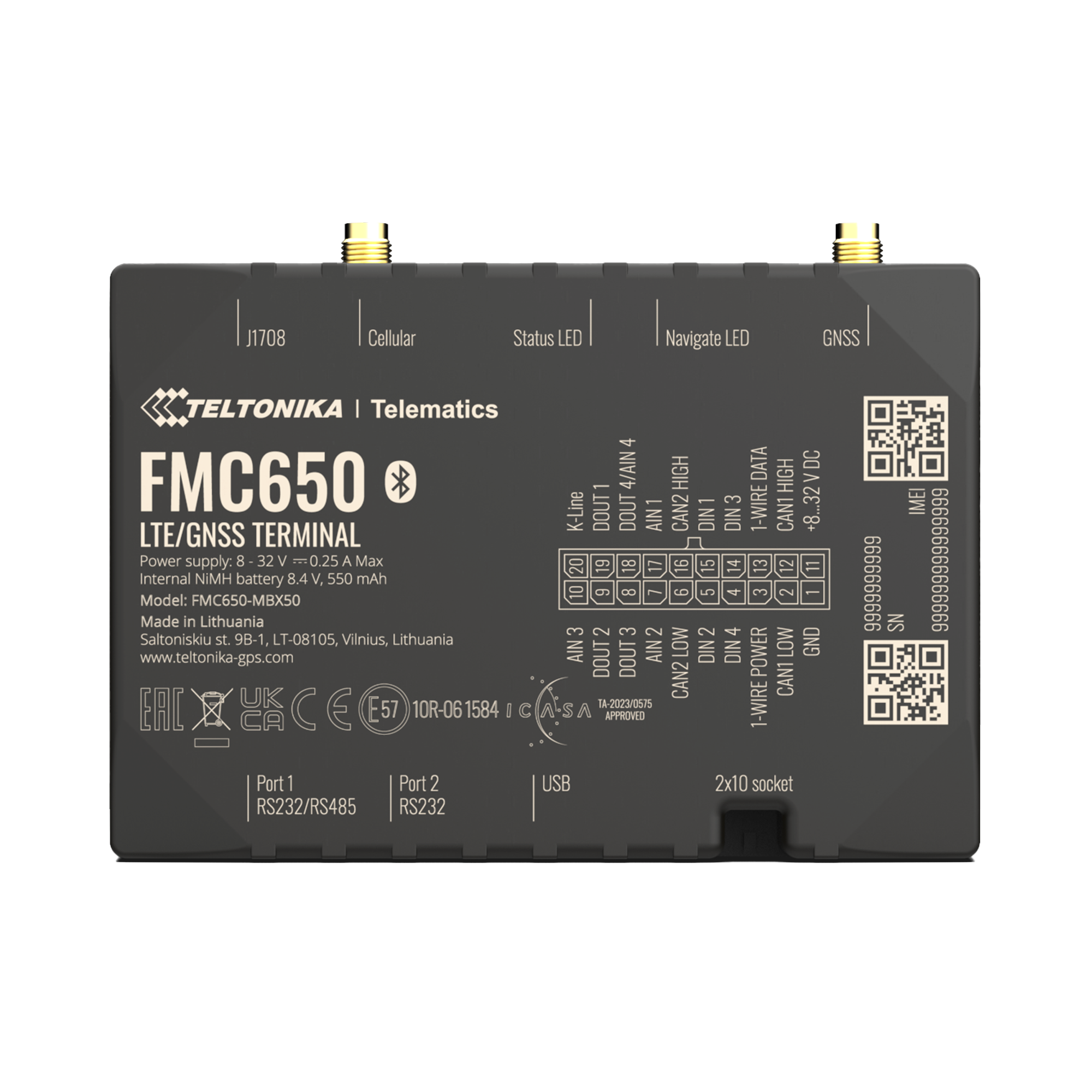 Profesional Rastreador Vehicular (GPS) 4G LTE Cat 1 Con Lectura Can / Bluetooth y MÃºltiples Entradas y Salidas Digitales