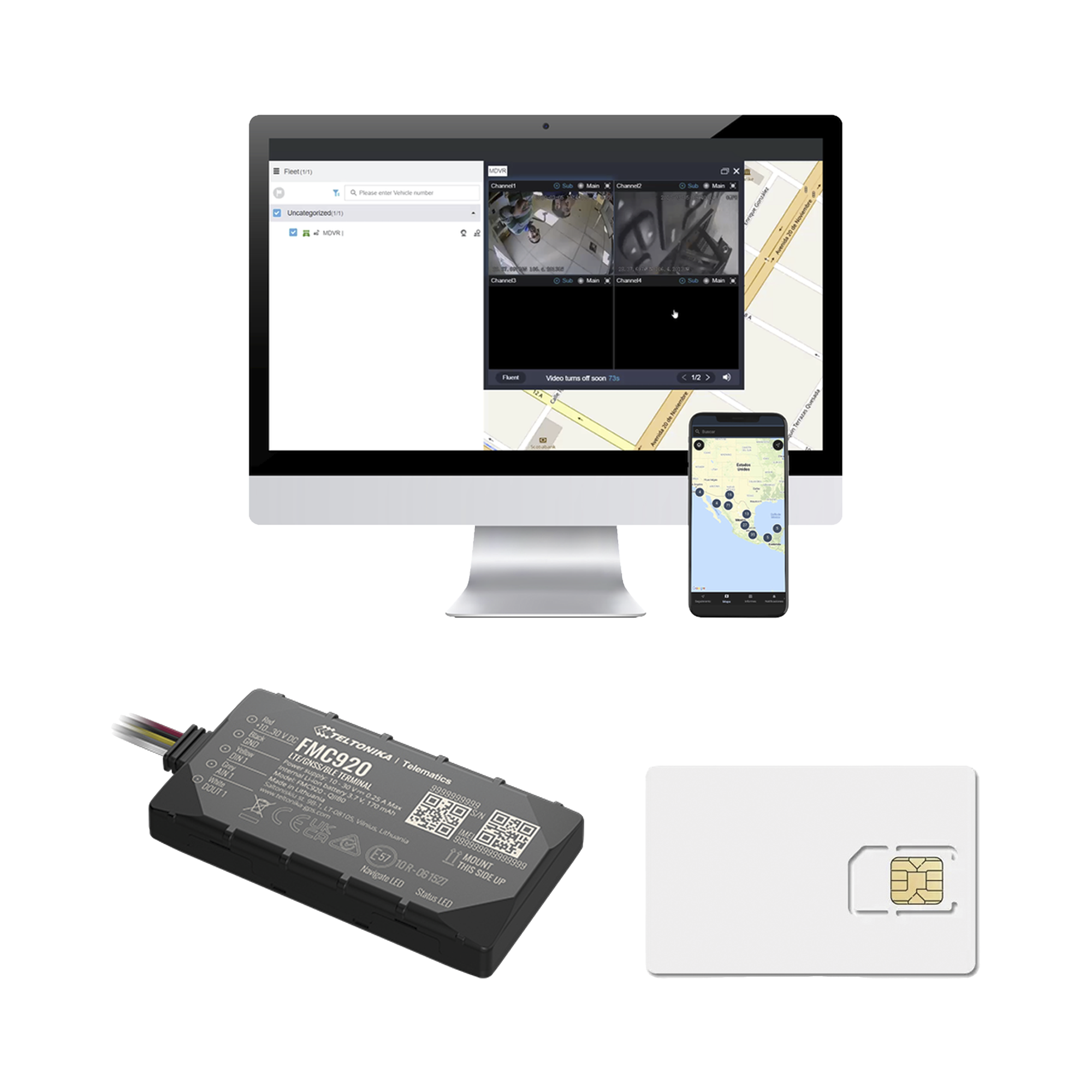 Kit Rastreador Vehicular 4G LTE CAT 1 y 2G/ Anualidad de SIM600MB1Y / Anualidad de EPCOMGPSCODE