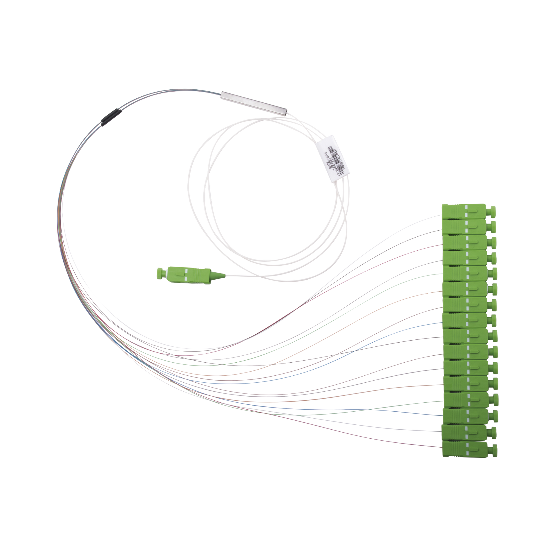Divisor Ãptico (Splitter) Tipo PLC, de 1x16, Con Conector de Entrada SC/APC y Conectores de Salida SC/APC