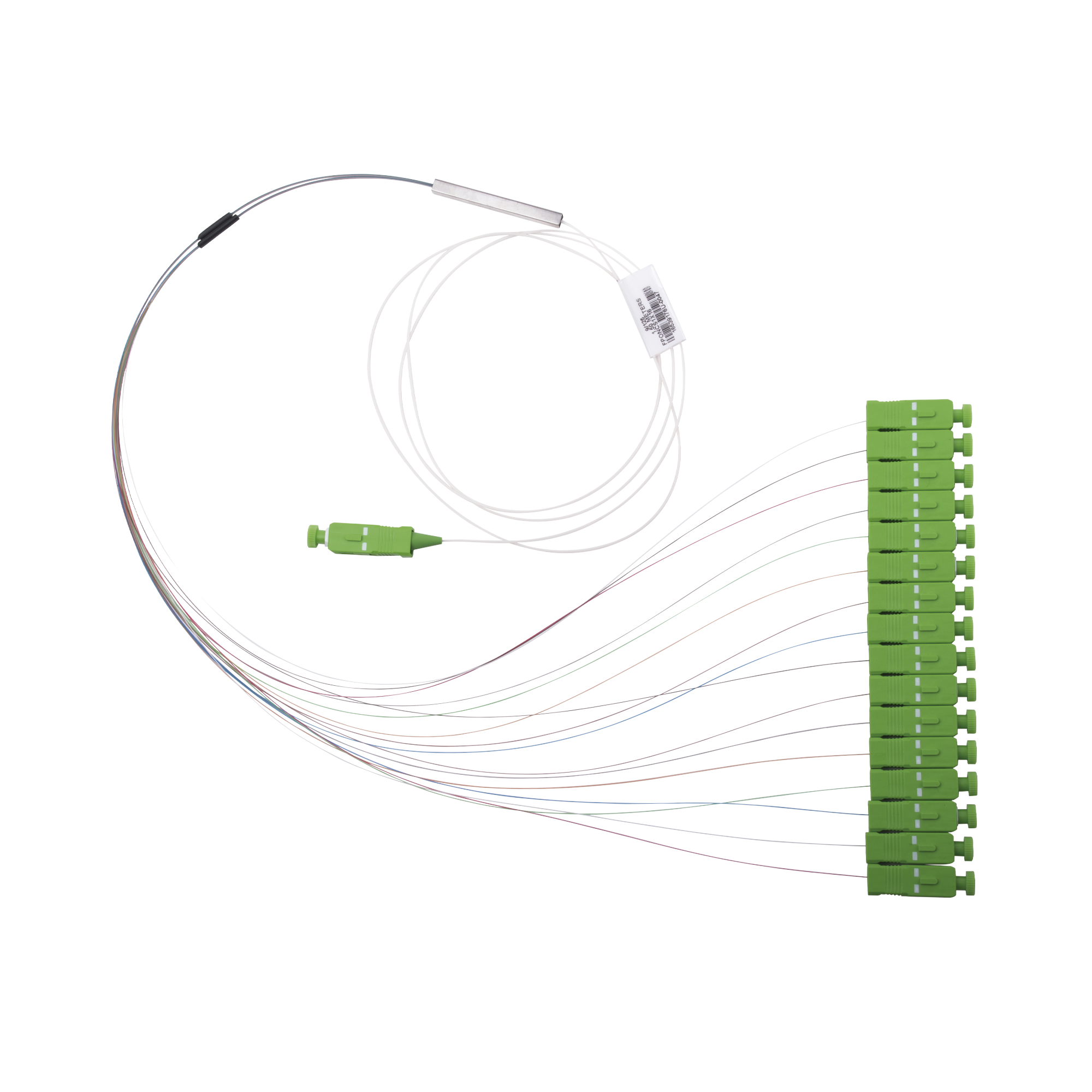 Divisor Ãptico (Splitter) Tipo PLC, de 1x16, Con Conector de Entrada SC/APC y Conectores de Salida SC/APC