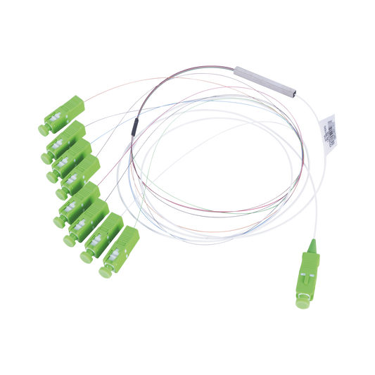 Divisor Ãptico (Splitter) Tipo PLC, de 1x8, Con Conector de Entrada SC/APC y Conectores de Salida SC/APC