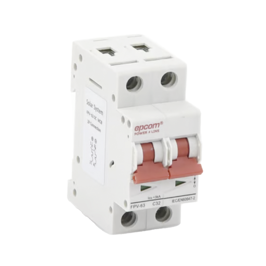 ProtecciÃ³n TÃ©rmica/ Interruptor 2P, 32A,  Corriente Directa  800 Vcc para AplicaciÃ³n Fotovoltaica Montaje Riel DIN