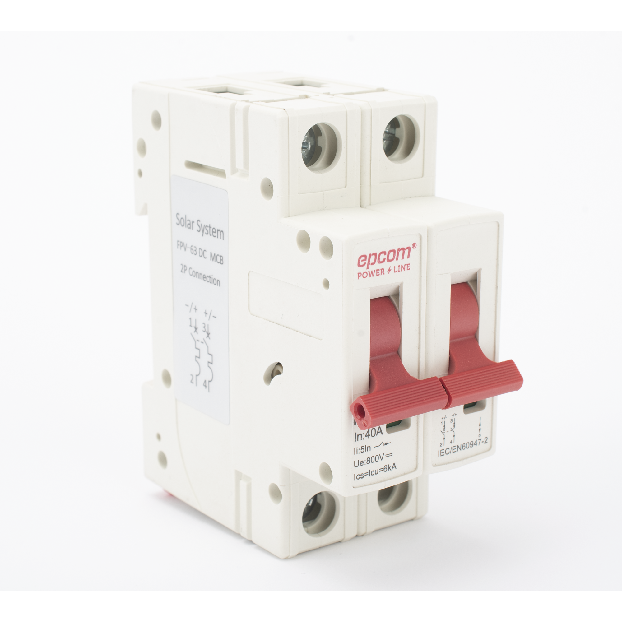 ProtecciÃ³n TÃ©rmica/ Interruptor 2P, 40 A,  Corriente Directa  800 Vcc para AplicaciÃ³n Fotovoltaica Montaje Riel DIN