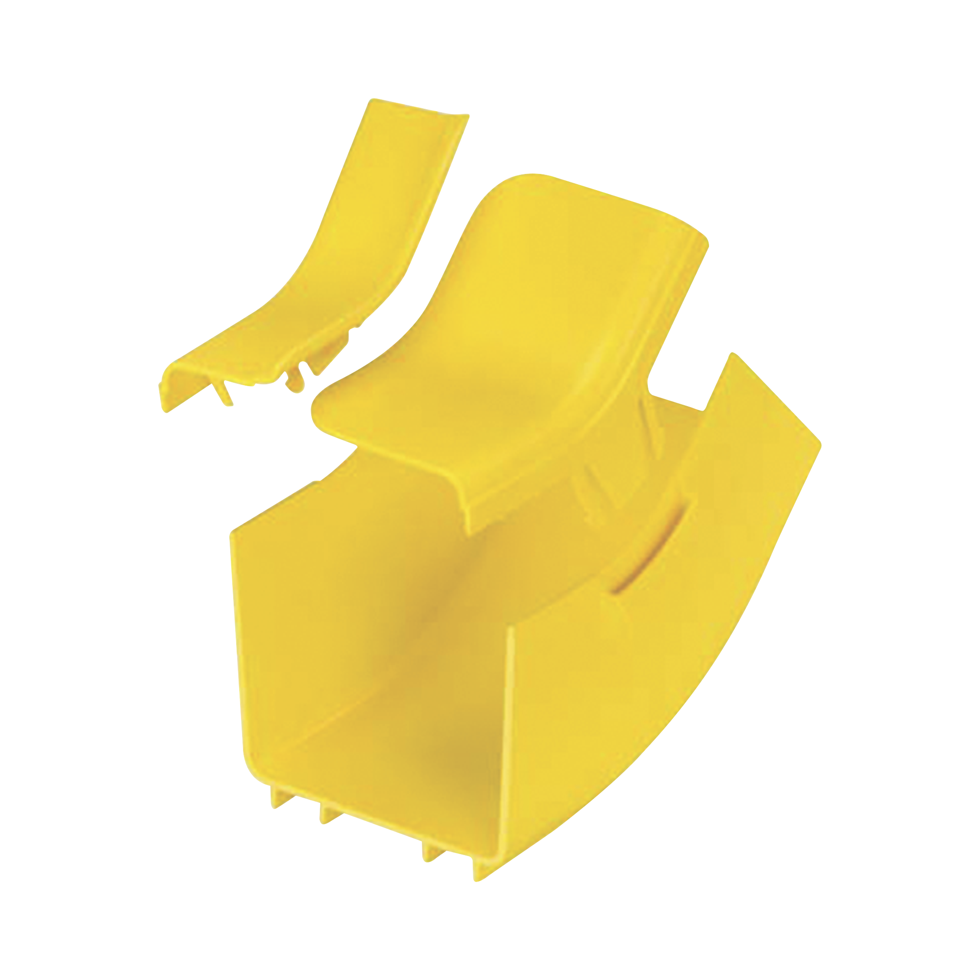 Bajada Vertical Interior de 45Âº con Tapa, Para uso con Canaletas 4X4 FiberRunnerâ¢, Color Amarillo