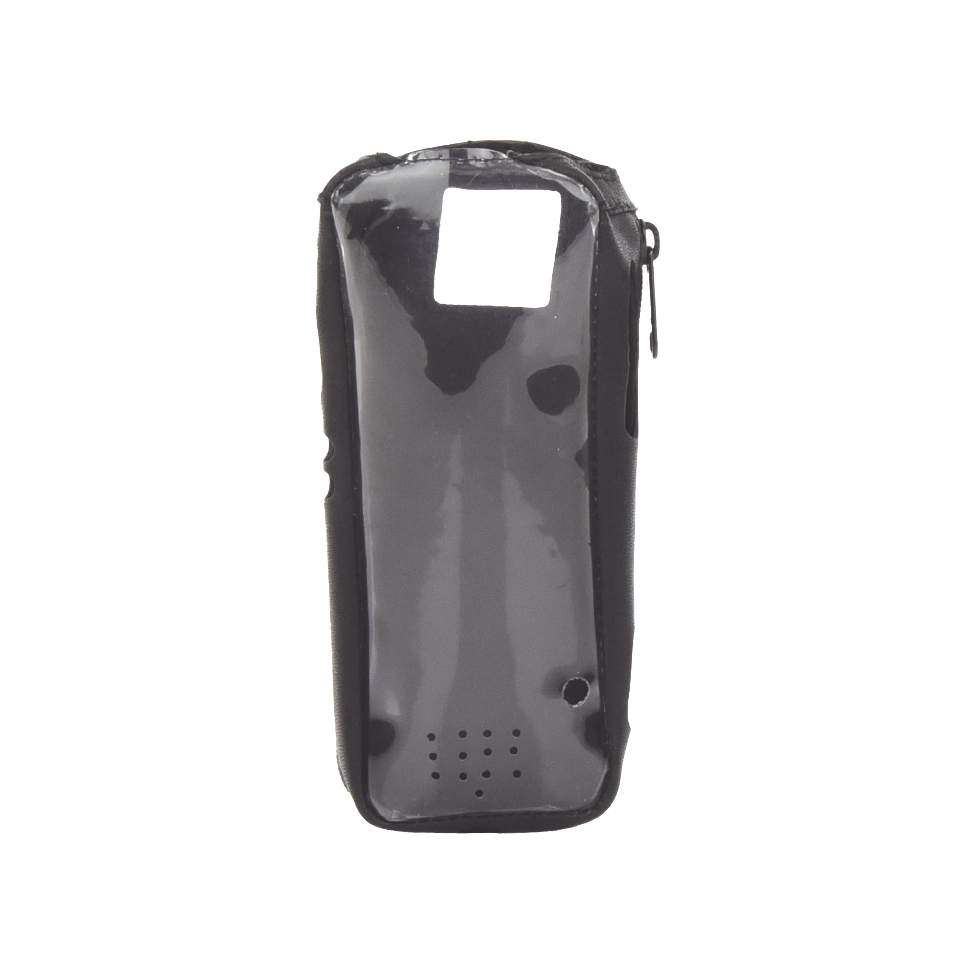 Funda Reforzada en Piel para Cinto, con Cierre y Amplio Visor Frontal Transparente para Radios AÃ©reos IC-A25.