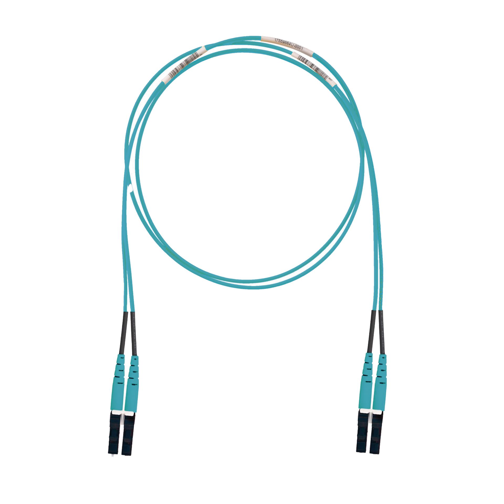 Jumper de Fibra Optica Multimodo 50/125 OM3, LC-LC Duplex, LSZH (Cero HalÃ³genos), Color Aqua, 1 Metro