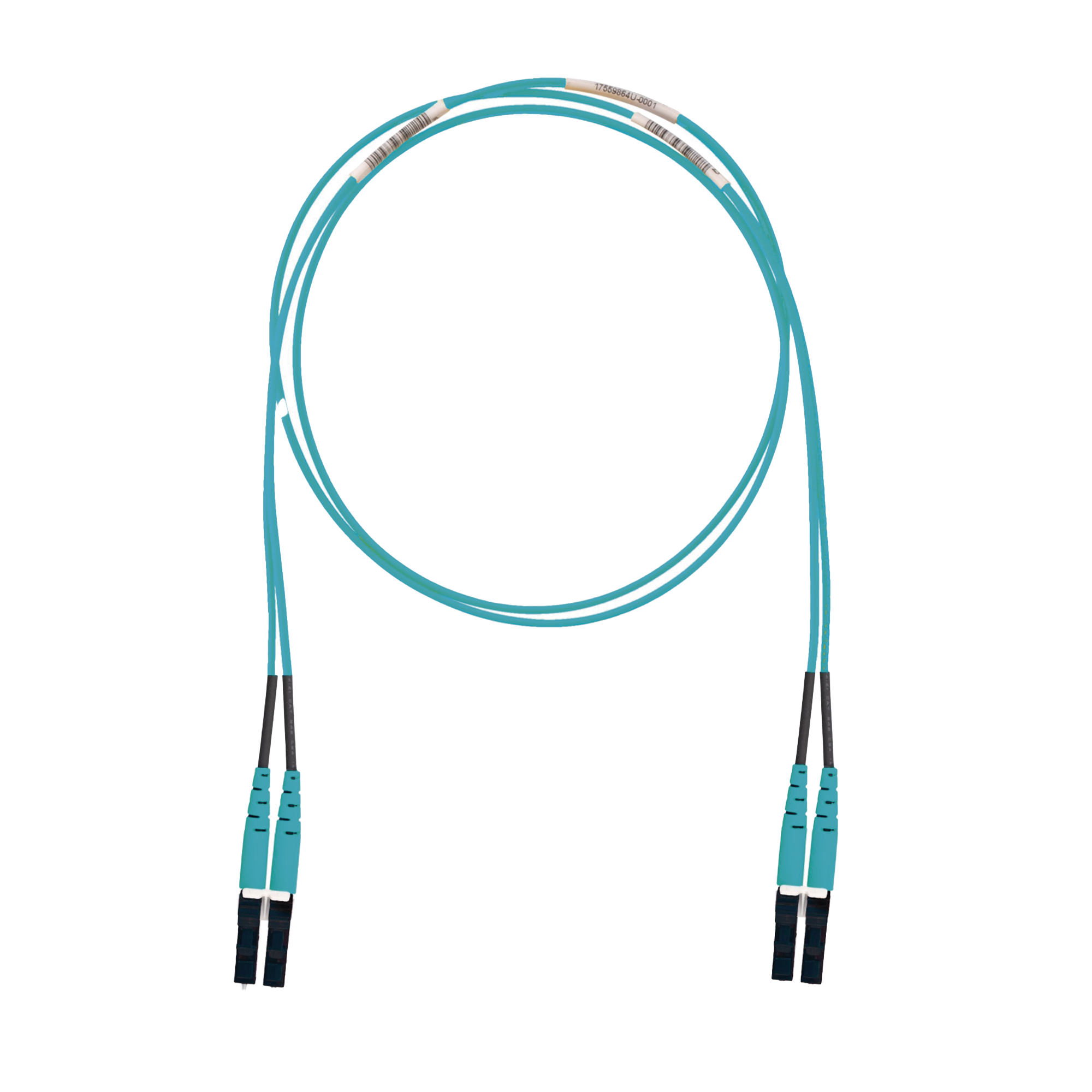 Jumper de Fibra Optica Multimodo 50/125 OM3, LC-LC Duplex, LSZH (Cero HalÃ³genos), Color Aqua, 1 Metro