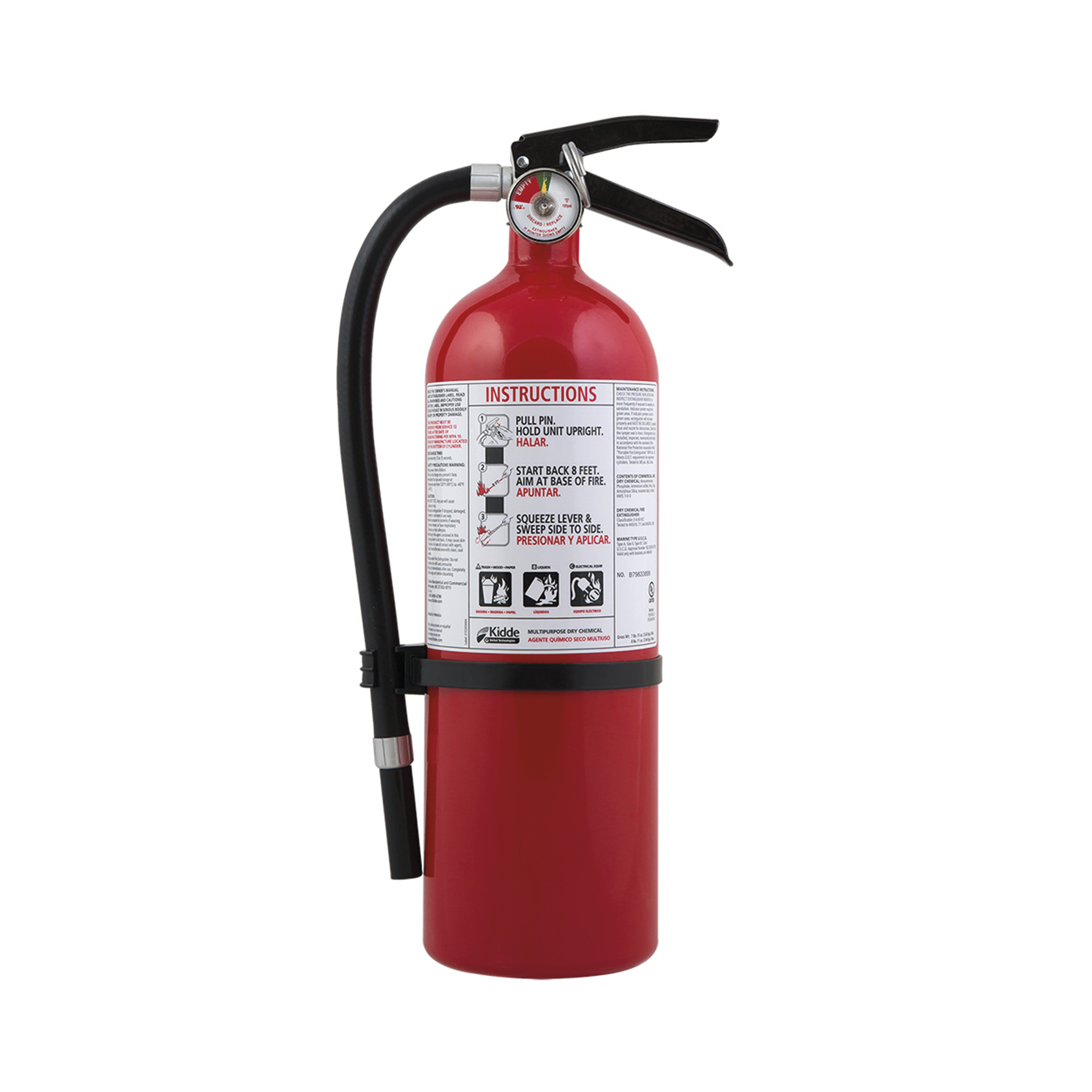 Extintor Desechable de Polvo QuÃ­mico Seco â?? Fuegos Clase A, B y C â?? Talleres y Garaje â?? Pieza â?? Cilindro Blanco 5.5 lb