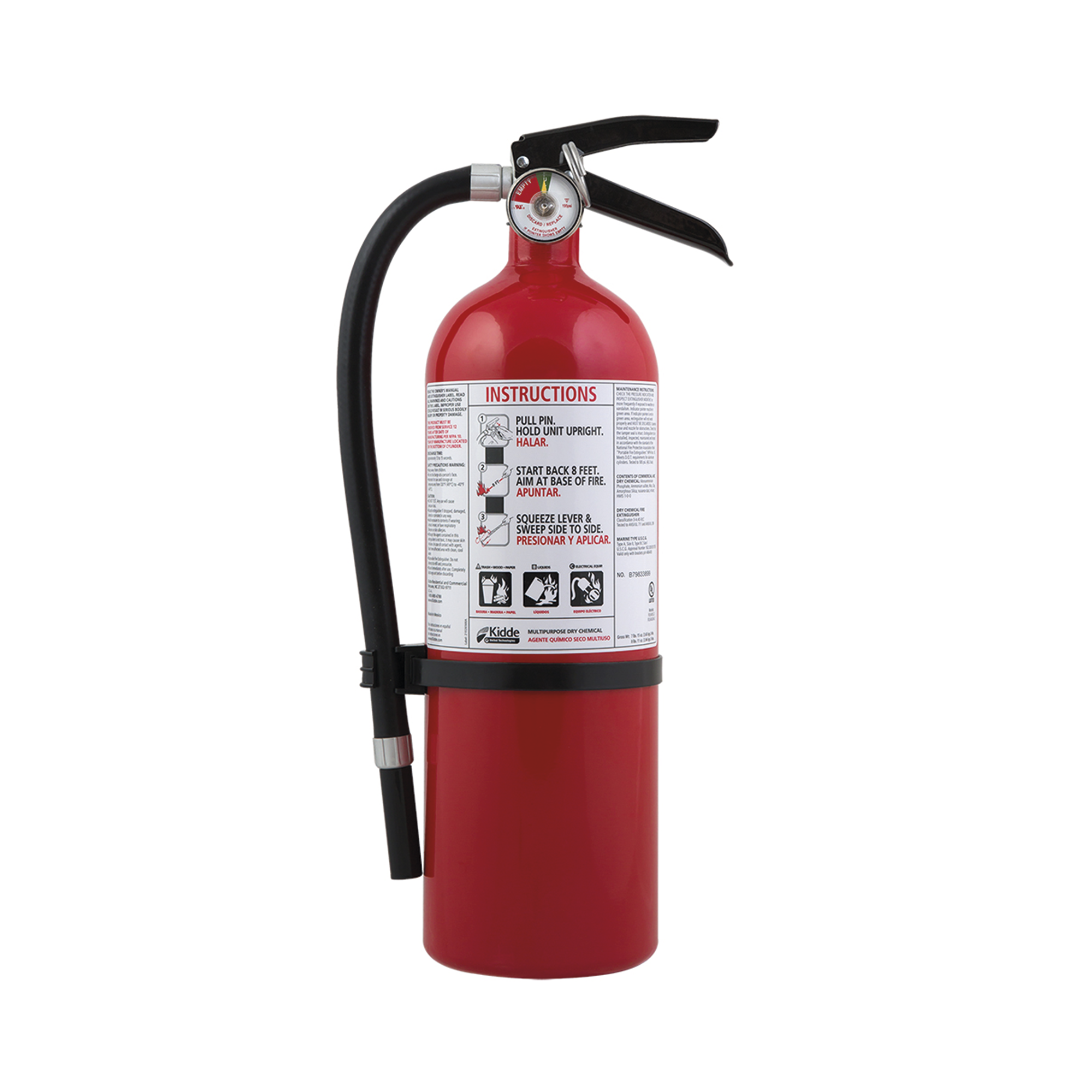 Extintor Desechable de Polvo QuÃ­mico Seco â?? Fuegos Clase A, B y C â?? Talleres y Garaje â?? Pieza â?? Cilindro Blanco 5.5 lb