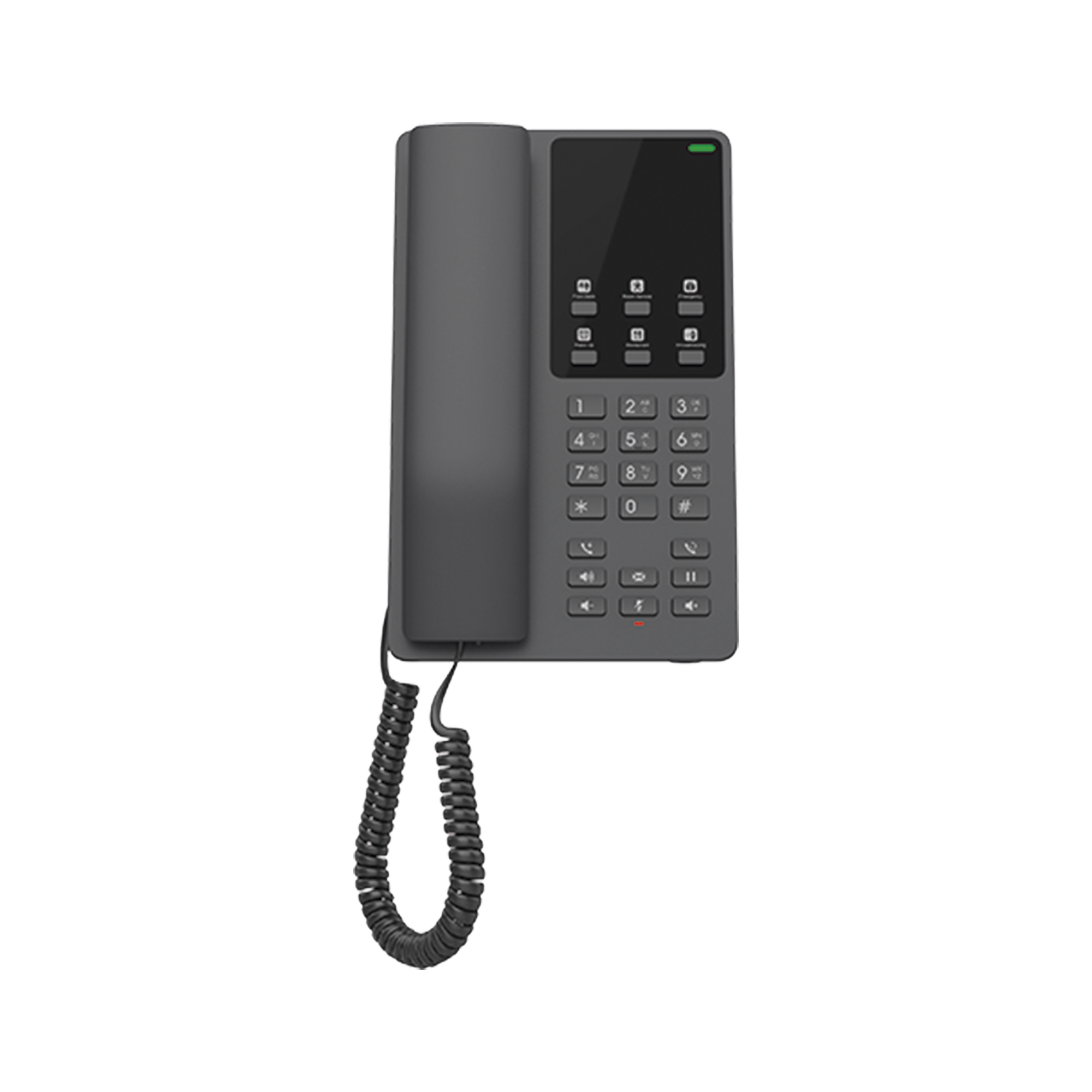 TelÃ©fono IP Hotelero Wi-Fi, 2 lÃ­neas SIP con 2 cuentas, codec Opus, IPV4/IPV6, color negro, con gestiÃ³n en la nube GDMS