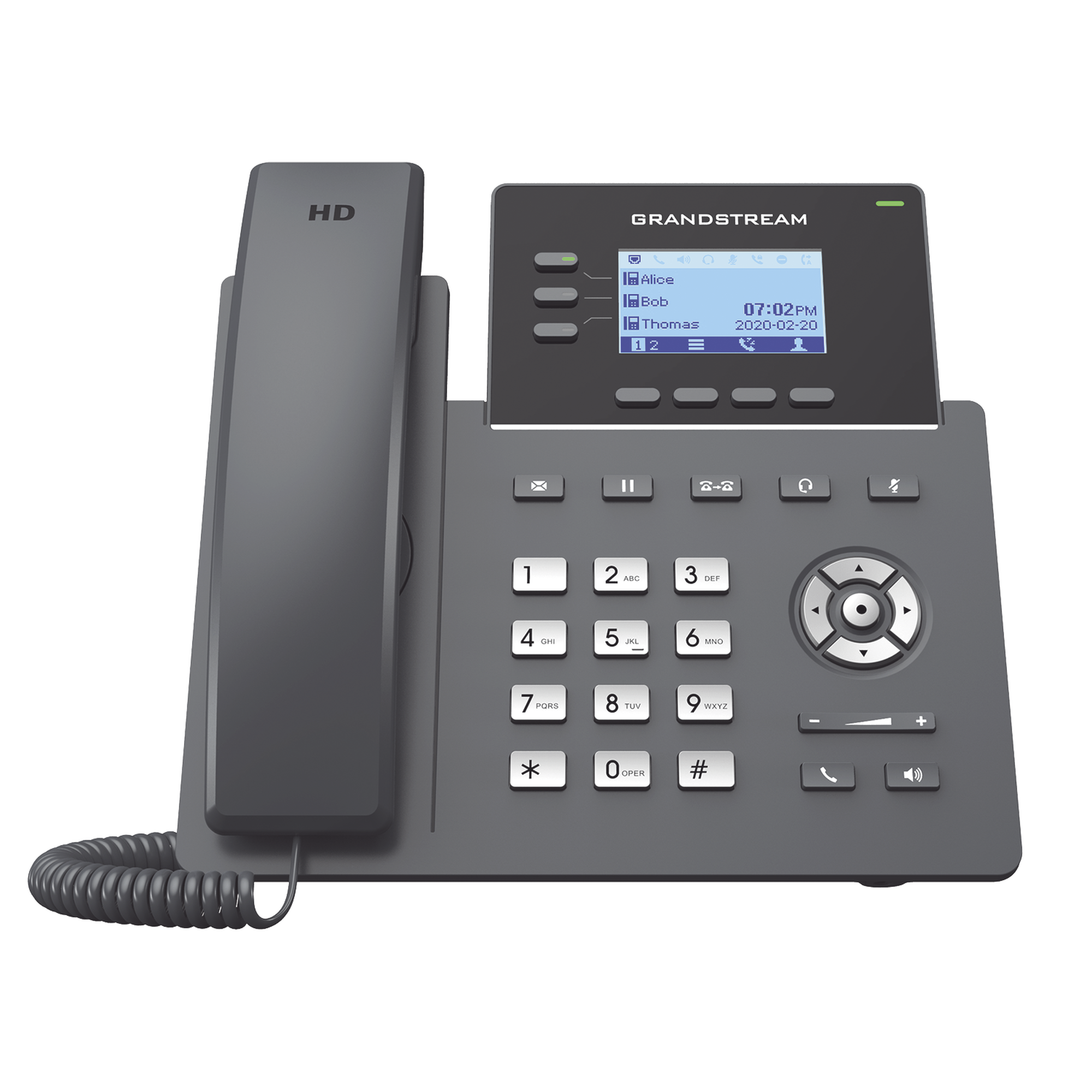 TelÃ©fono IP Grado Operador, 3 lÃ­neas SIP con 6 cuentas, puertos Gigabit PoE, codec Opus, IPV4/IPV6 con gestiÃ³n en la nube GDMS