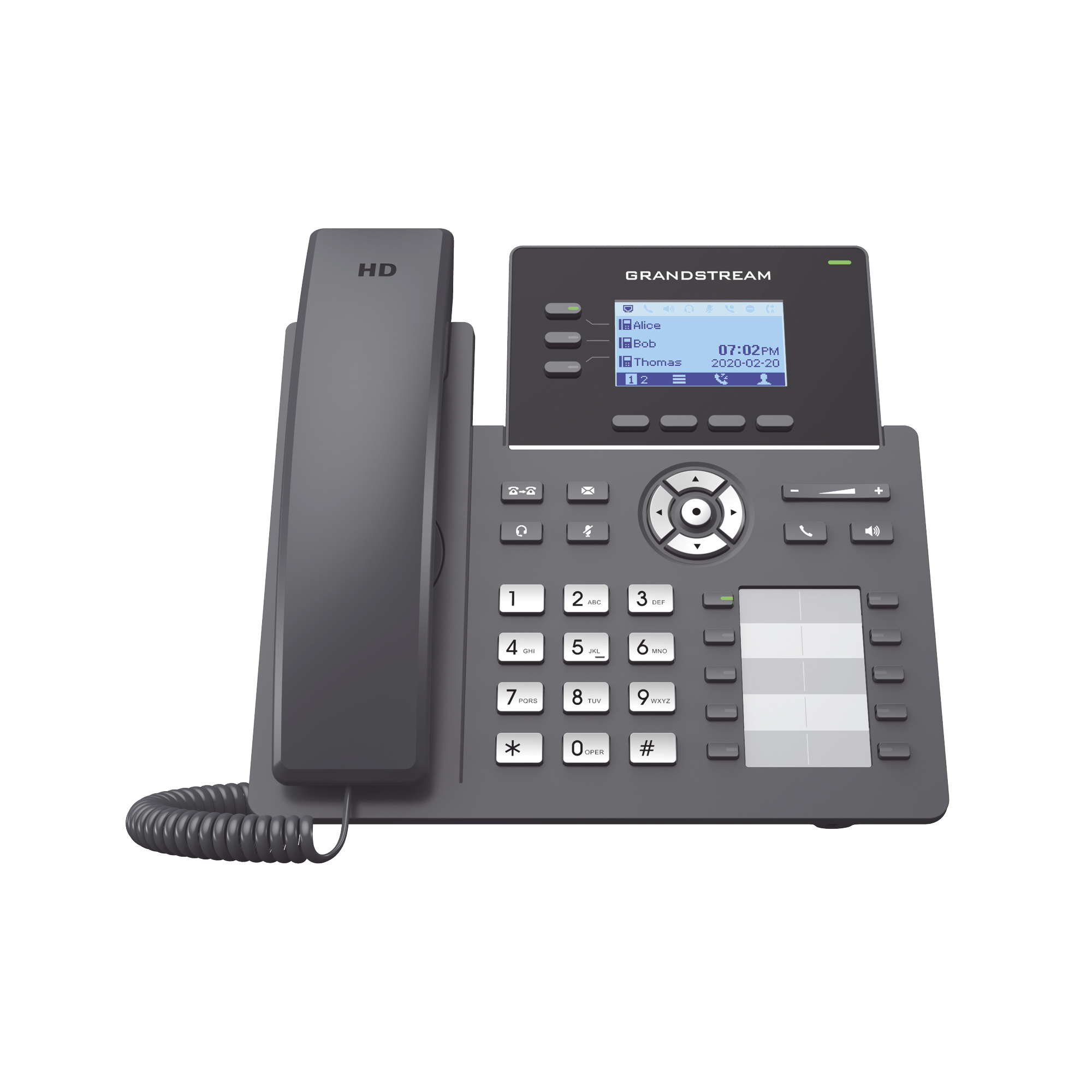 TelÃ©fono IP Grado Operador, 3 lÃ­neas SIP con 6 cuentas, 10 botones BLF, puertos Gigabit, codec Opus, IPV4/IPV6 con gestiÃ³n en la nube GDMS