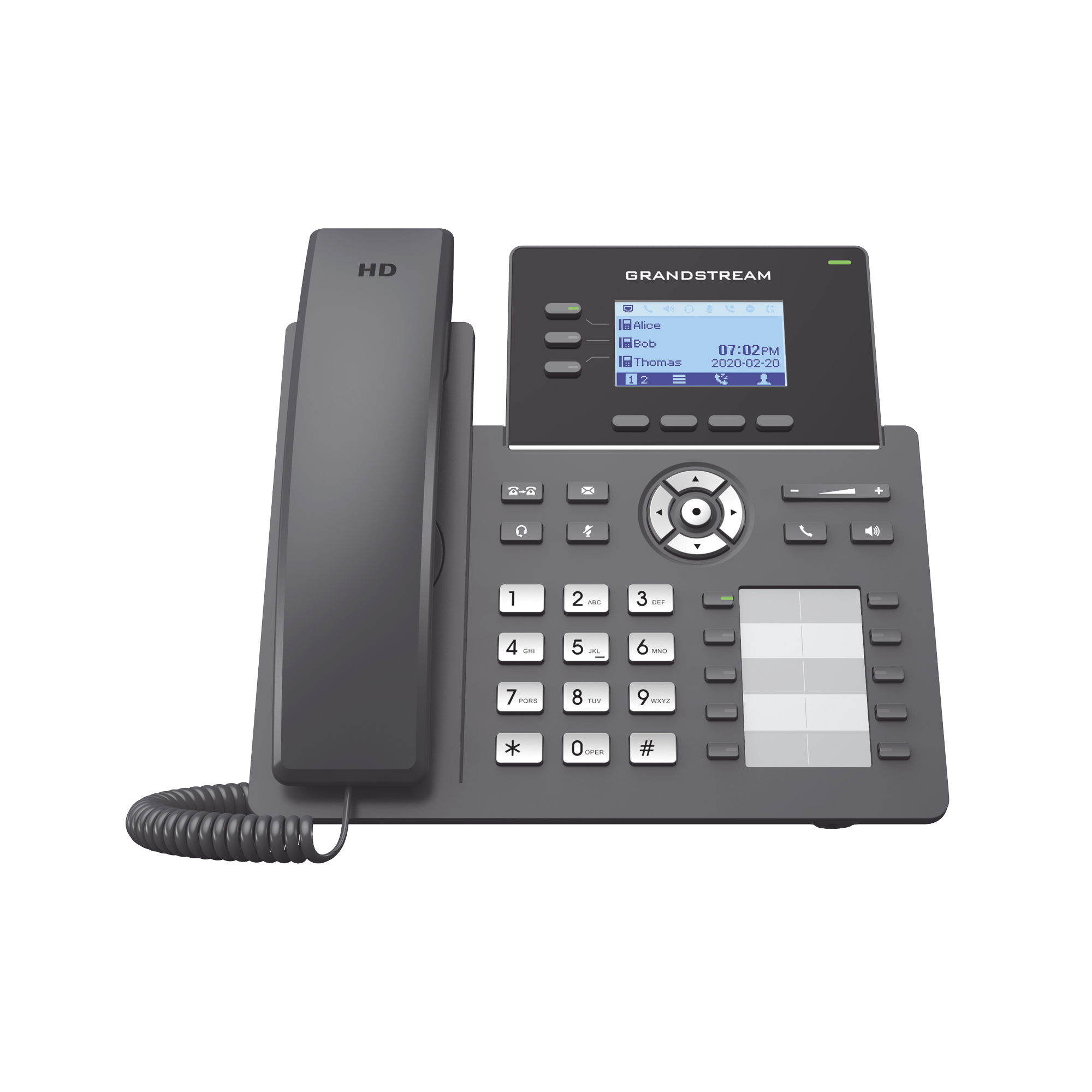 TelÃ©fono IP Grado Operador, 3 lÃ­neas SIP con 6 cuentas, 10 botones BLF, puertos Gigabit PoE, codec Opus, IPV4/IPV6 con gestiÃ³n en la nube GDMS