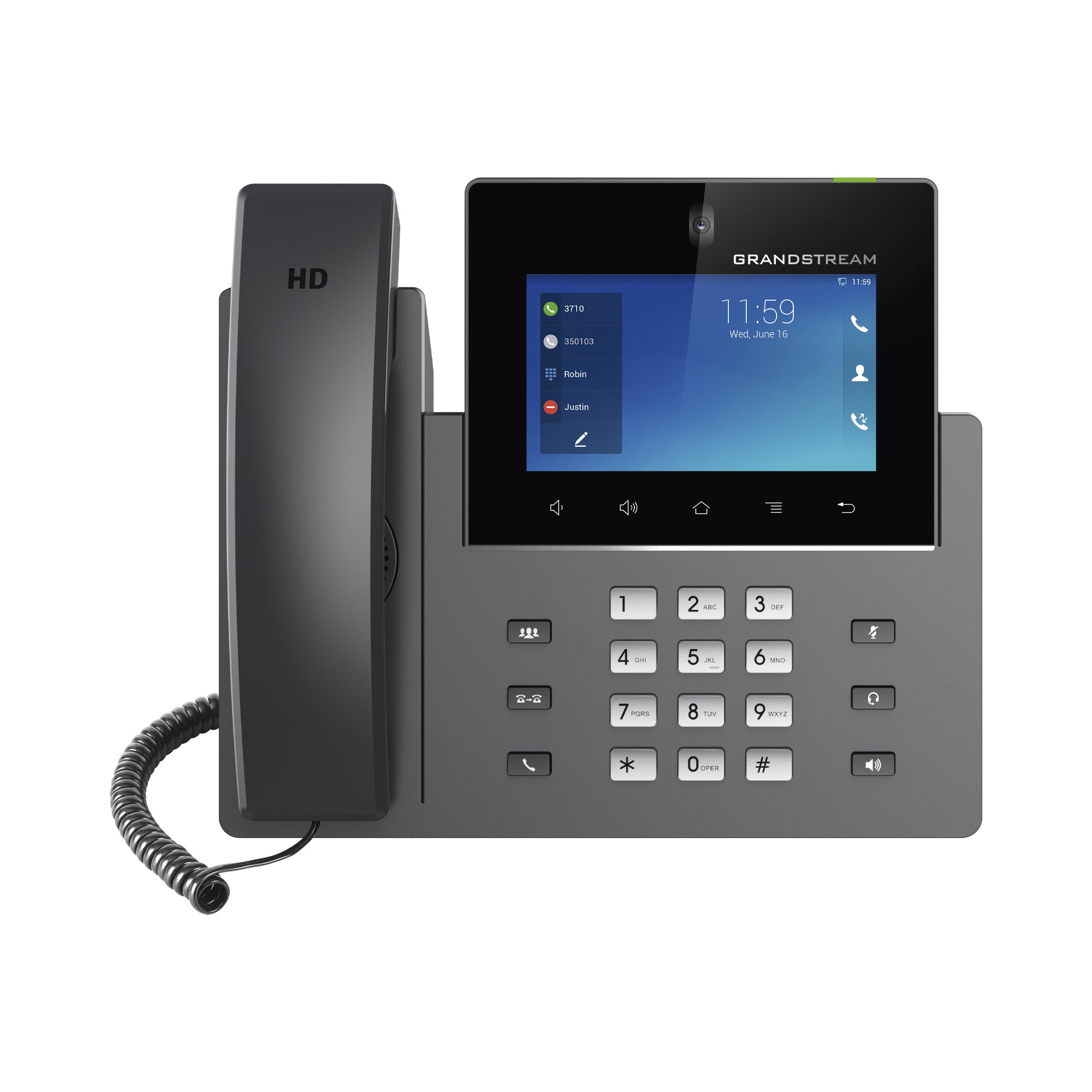 VideotelÃ©fono IP GXV3450 para Android / Pantalla TÃ¡ctil Capacitiva de 5 Pulgadas 1280 x 720 / CÃ¡mara CMOS de 2 MegapÃ­xeles / Wi-Fi 5 y Bluetooth 5.0 / 16 LÃ­neas SIP / PoE/PoE+ / Android 11 / Videoconferencia HD 720p