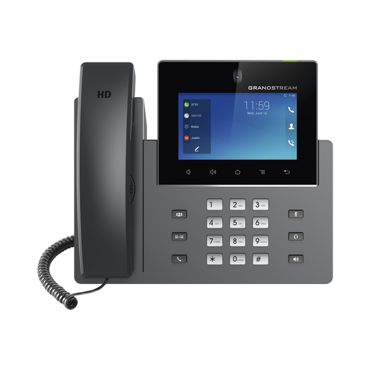 VideotelÃ©fono IP GXV3450 para Android / Pantalla TÃ¡ctil Capacitiva de 5 Pulgadas 1280 x 720 / CÃ¡mara CMOS de 2 MegapÃ­xeles / Wi-Fi 5 y Bluetooth 5.0 / 16 LÃ­neas SIP / PoE/PoE+ / Android 11 / Videoconferencia HD 720p