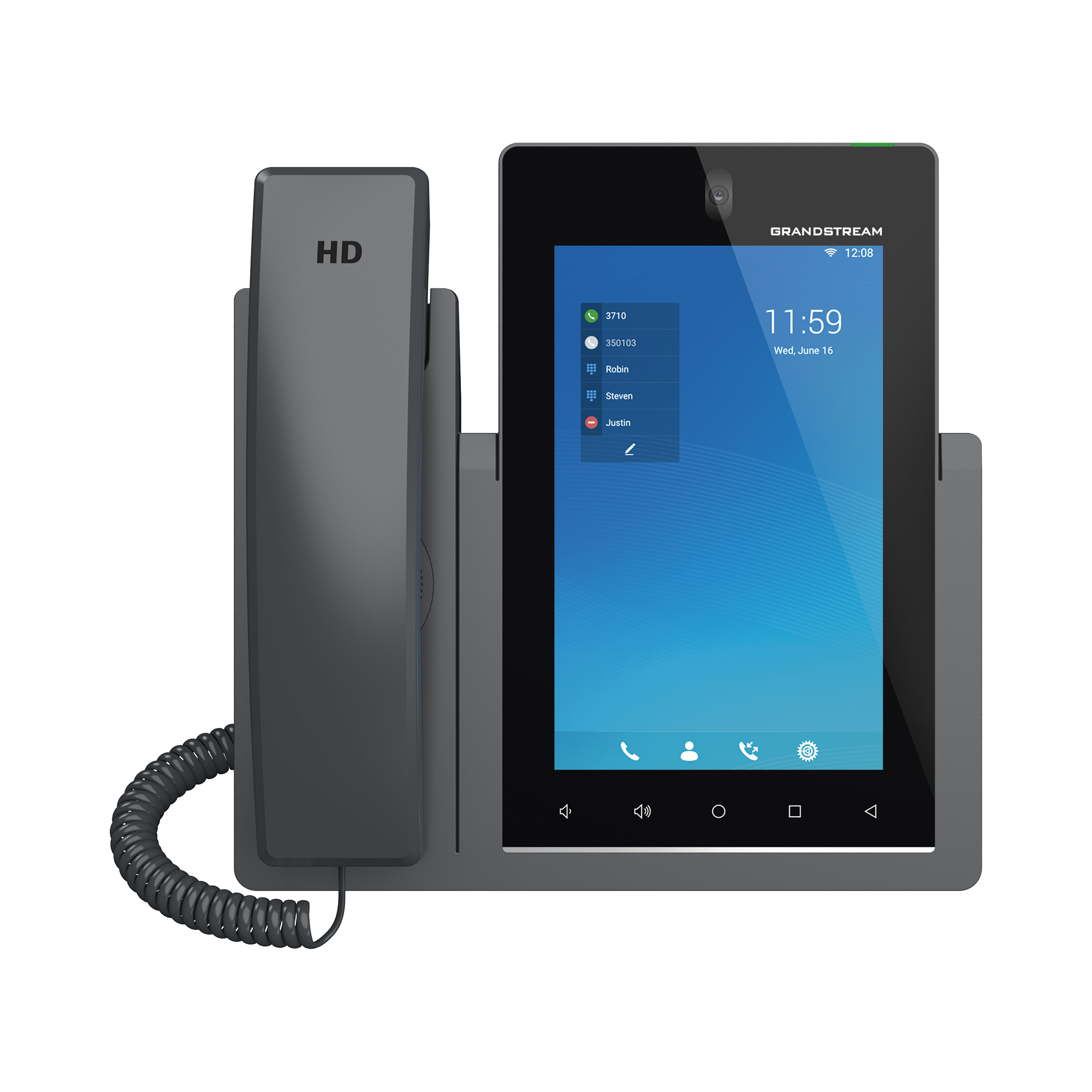 TelÃ©fono IP Android 11, 16 lÃ­neas SIP con 16 cuentas, pantalla tÃ¡ctil  7", puertos Gigabit, Wi-Fi, Bluetooth, PoE, codec Opus, IPV4/IPV6 con gestiÃ³n en la nube GDMS