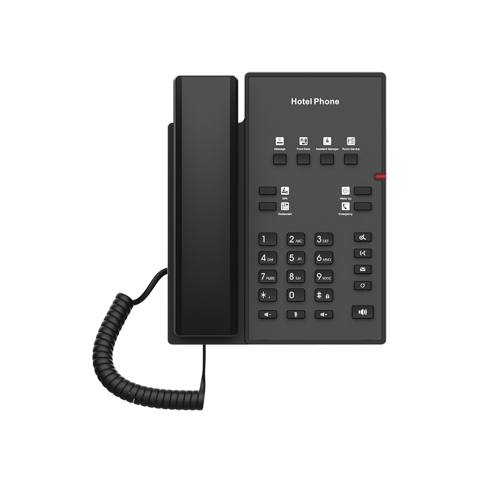 TelÃ©fono IP para HotelerÃ­a, profesional con 8 teclas programables para servicio rÃ¡pido, plantilla personalizable con PoE
