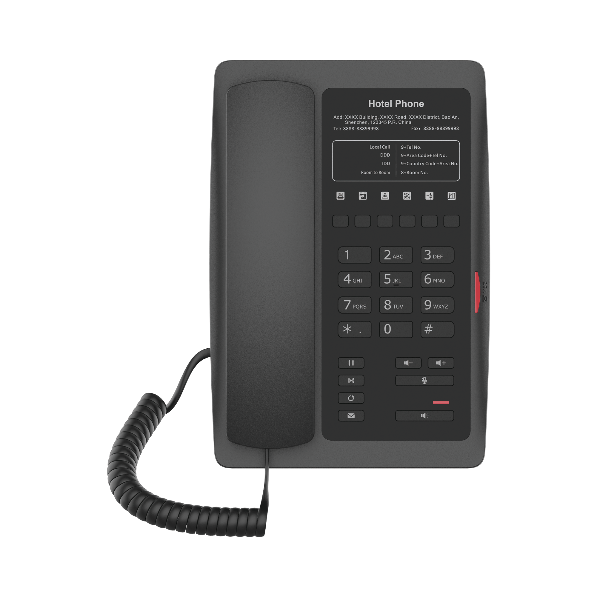 TelÃ©fono IP WiFi para HotelerÃ­a, profesional con 6 teclas programables para servicio rÃ¡pido (Hotline), plantilla personalizable con PoE