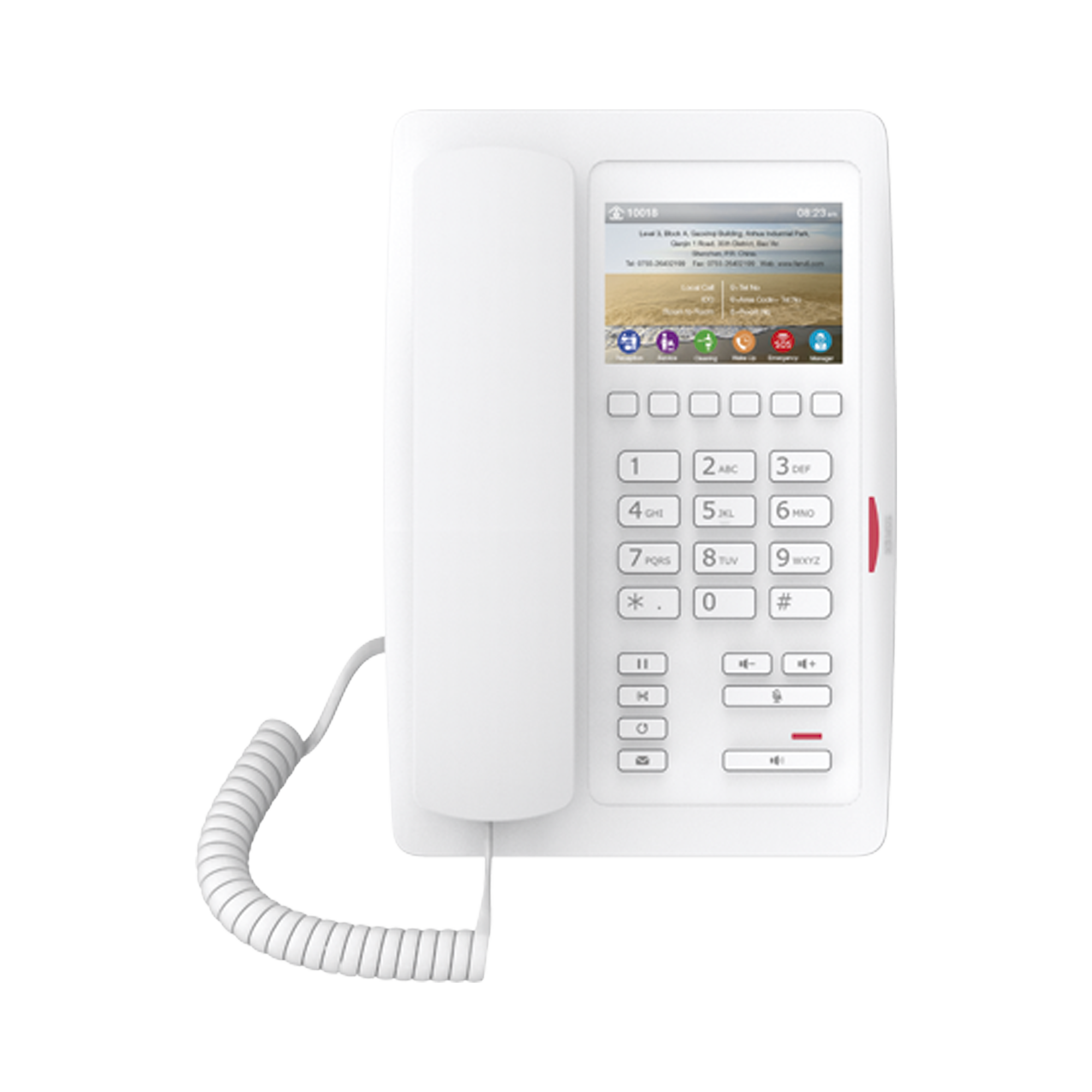 (H5 Color Blanco)TelÃ©fono para HotelerÃ­a, profesional de gama alta con pantalla LCD de 3.5 pulgadas a color, 6 teclas programables para servicio rÃ¡pido (Hotline) PoE