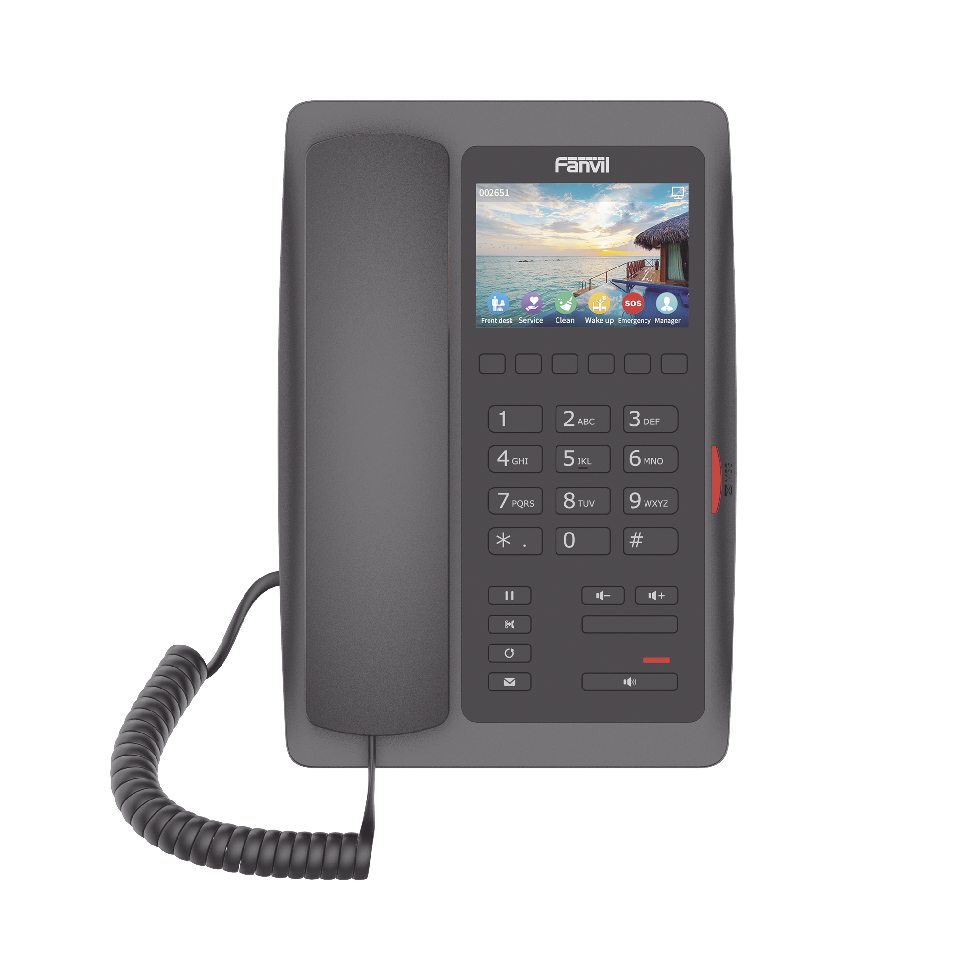 (H5W Color Negro)TelÃ©fono IP WiFi para HotelerÃ­a, profesional de gama alta con pantalla LCD de 3.5 pulgadas a color, 6 teclas programables para servicio rÃ¡pido (Hotline) PoE