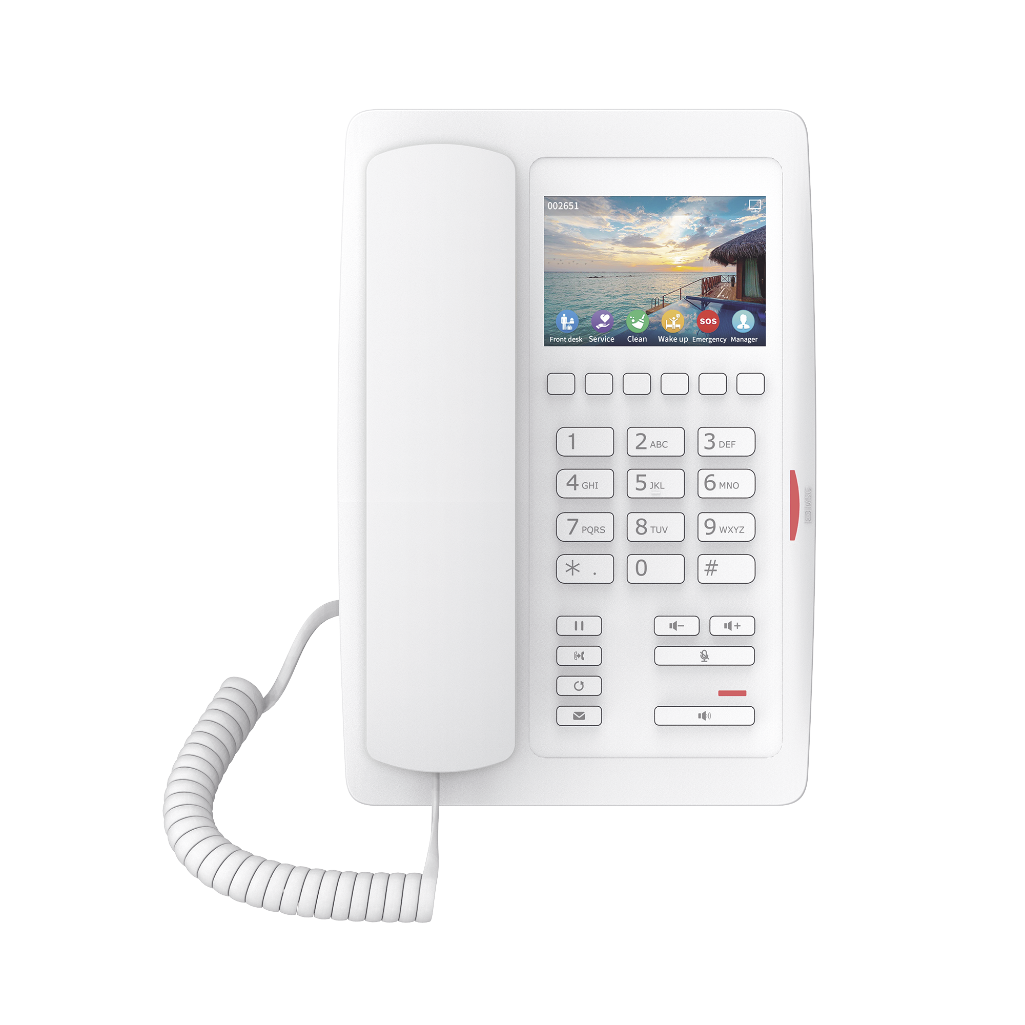 (H5W Color Blanco)TelÃ©fono IP WiFi para HotelerÃ­a, profesional de gama alta con pantalla LCD de 3.5 pulgadas a color, 6 teclas programables para servicio rÃ¡pido (Hotline) PoE