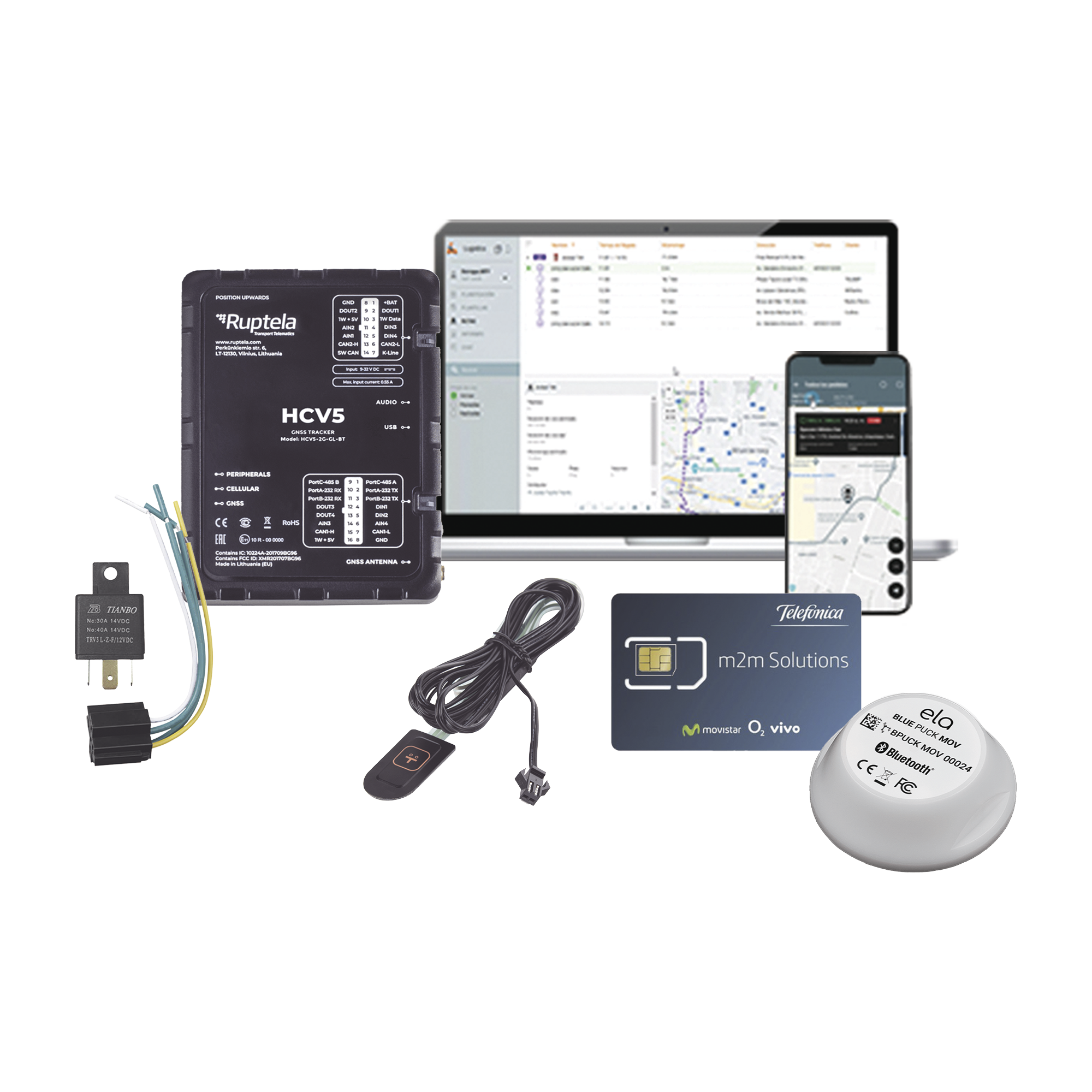 Kit de Localizador 4G LTE /  1 MICSIM25GPS y datos 1 aÃ±o + 1 BLUEPUCKRHT + 1 EPCOMGPSMENSUAL + RELAY + BotÃ³n SOS