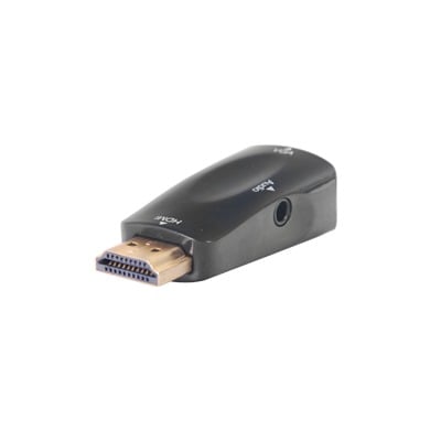 Adaptador (Convertidor) HDMI a VGA  / HDMI Macho a VGA Hembra / ResoluciÃ³n 1920x1080 @ 60Hz  / Adaptador de Audio de 3.5 mm / Chapado en NÃ­quel