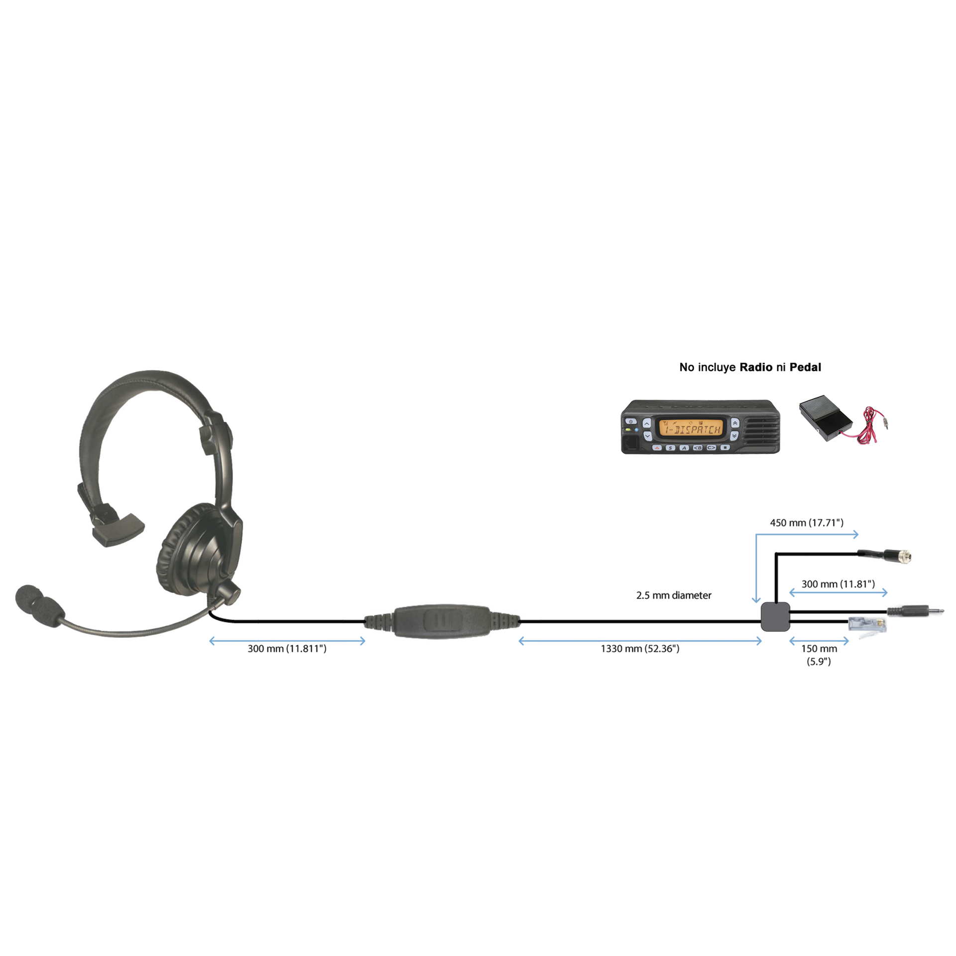 Auriculares acolchados ligeros para radios mÃ³viles Icom