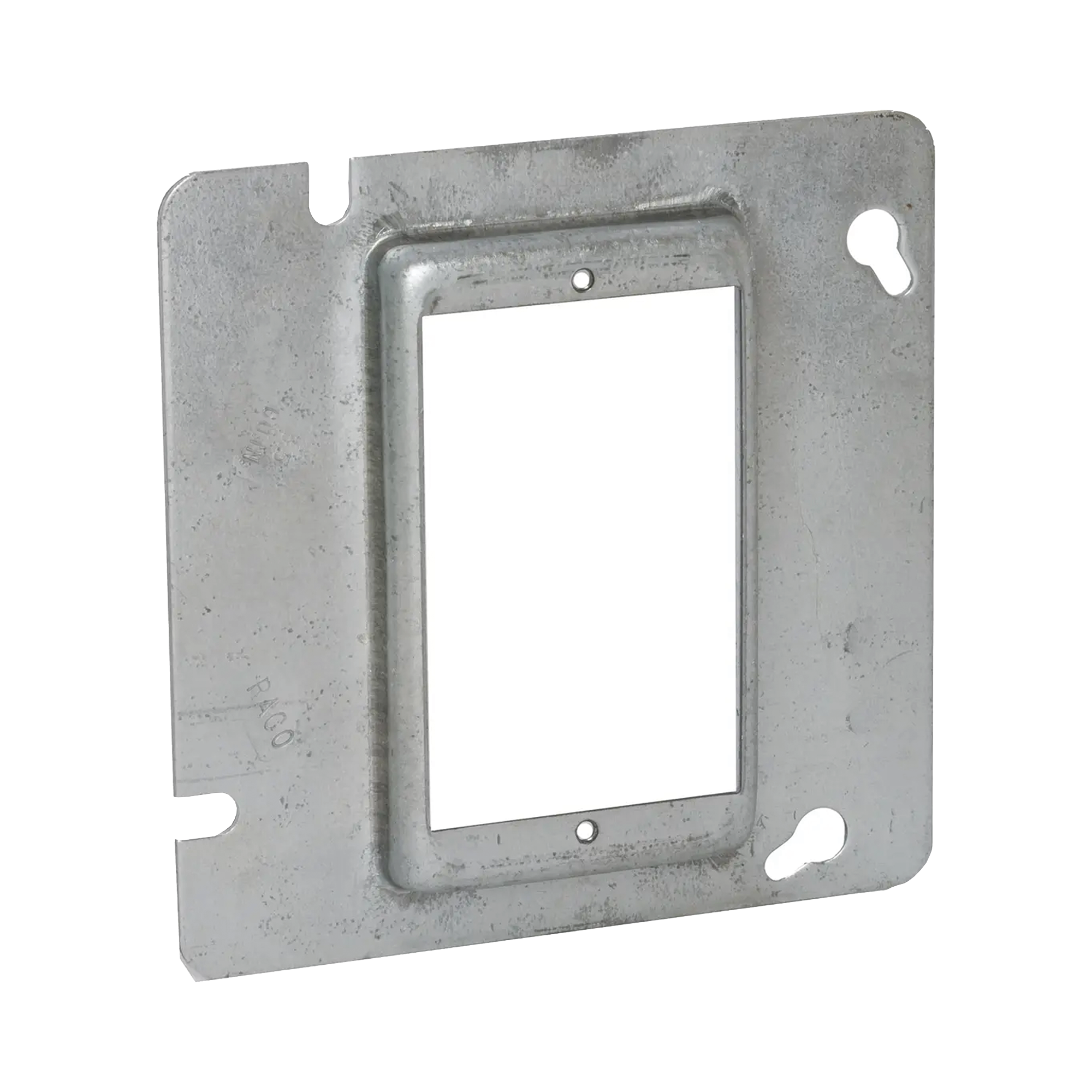 Sobretapa Cuadrada Galvanizada  de 4 11-16", realce de 1/2".